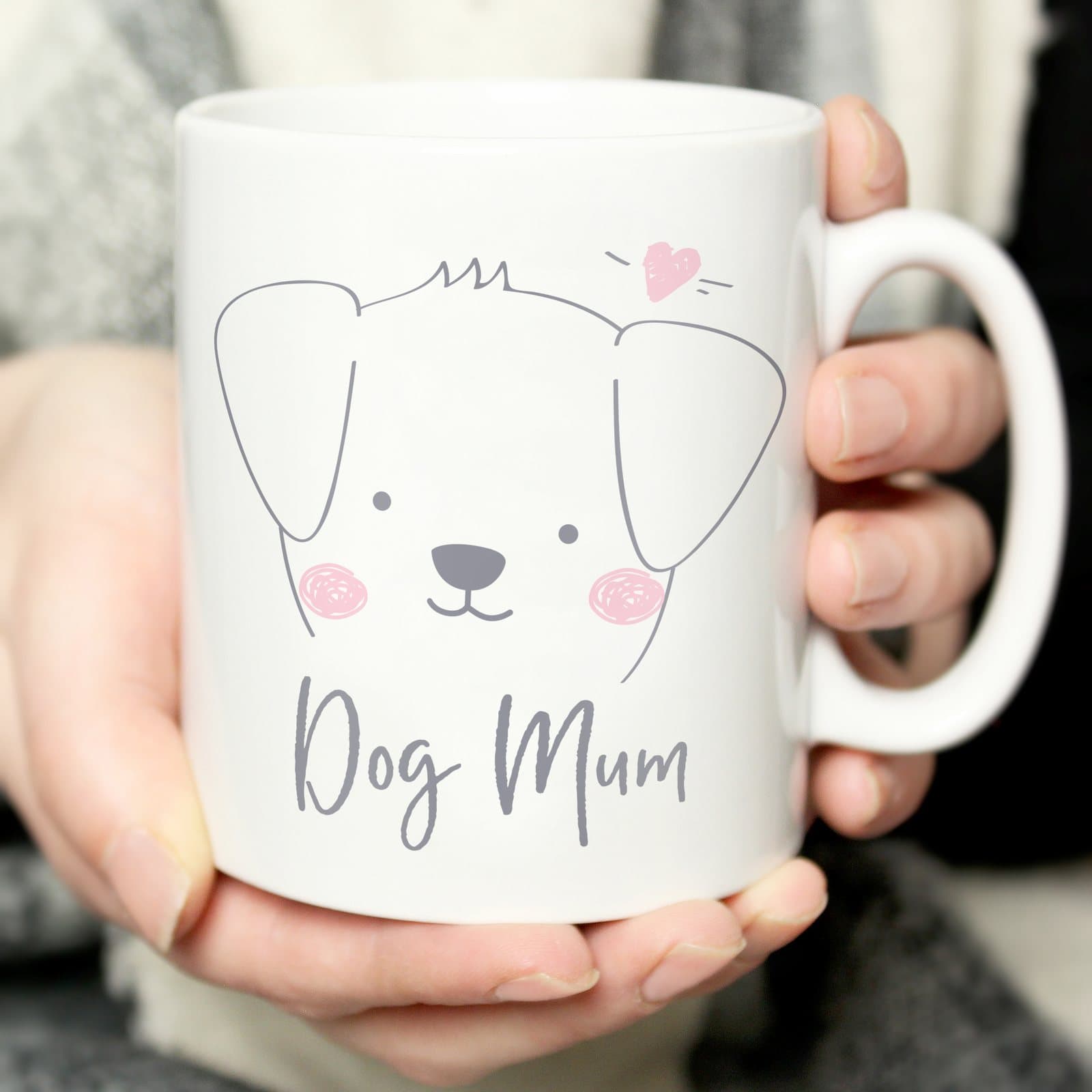 Ceramic dog mum mug personalised with a message