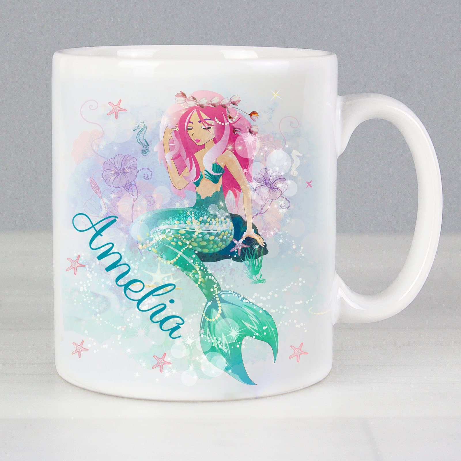 Personalised mermaid ceramic mug