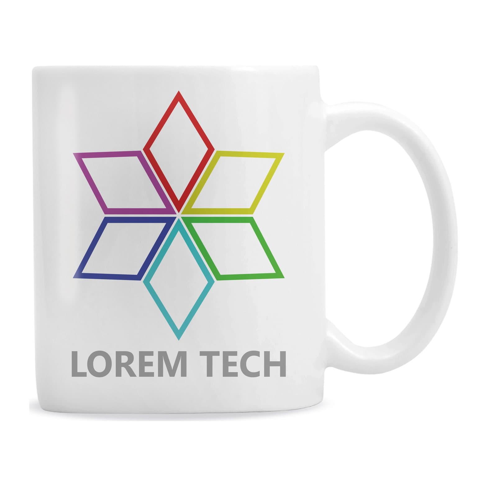Ceramic mug for a printed design or logo