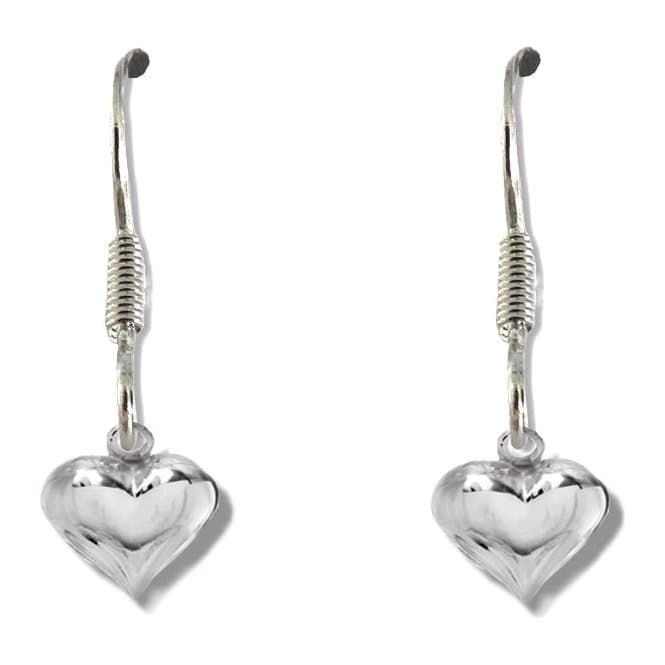 Girls mini puff heart drop earrings
