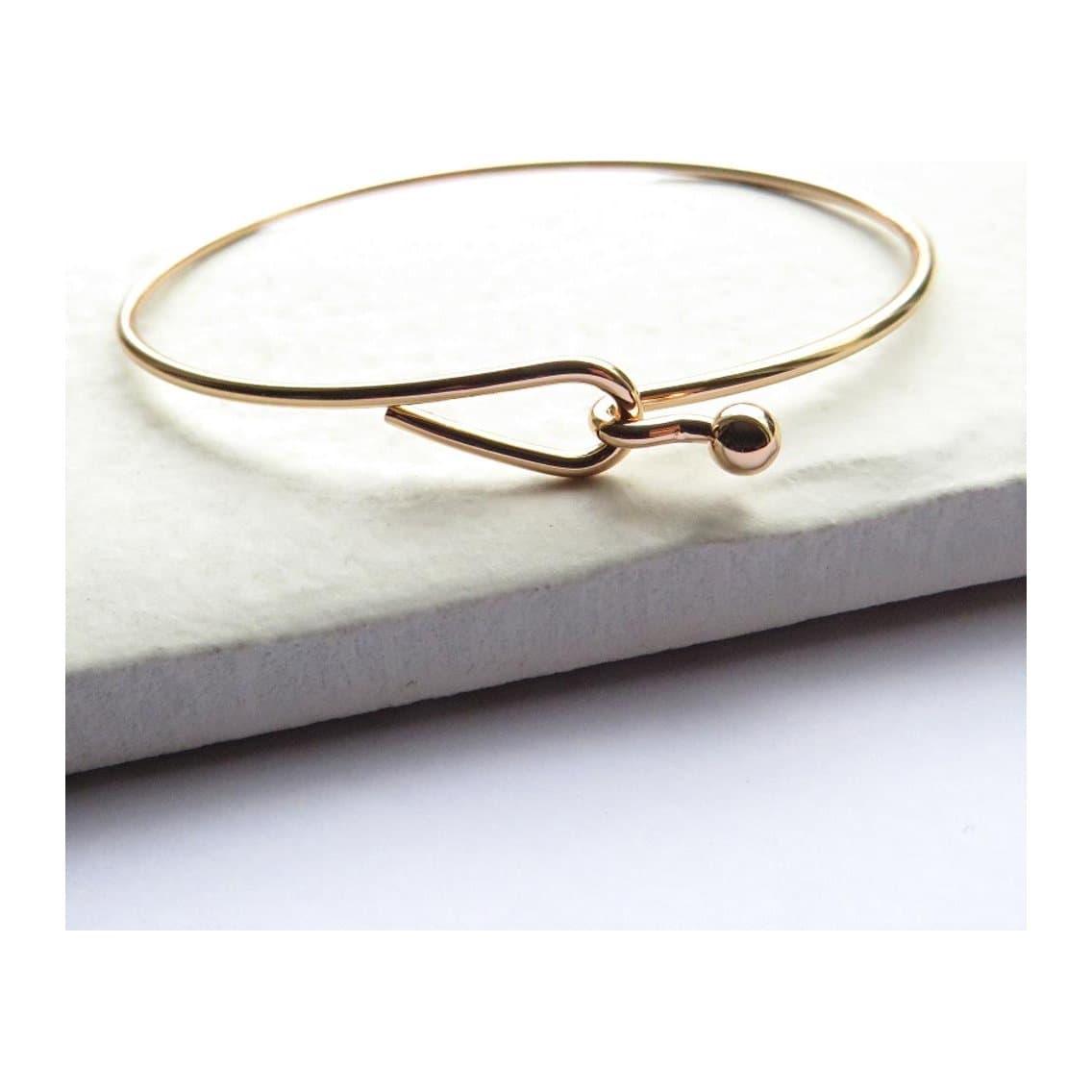 Gold plated hoop bangle, a simple gold hoop