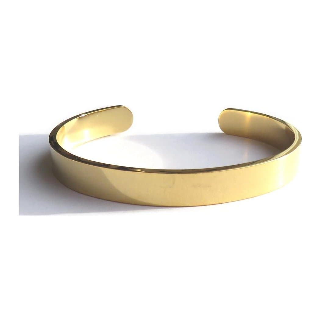 Men's gold coloured stainless steel bangle