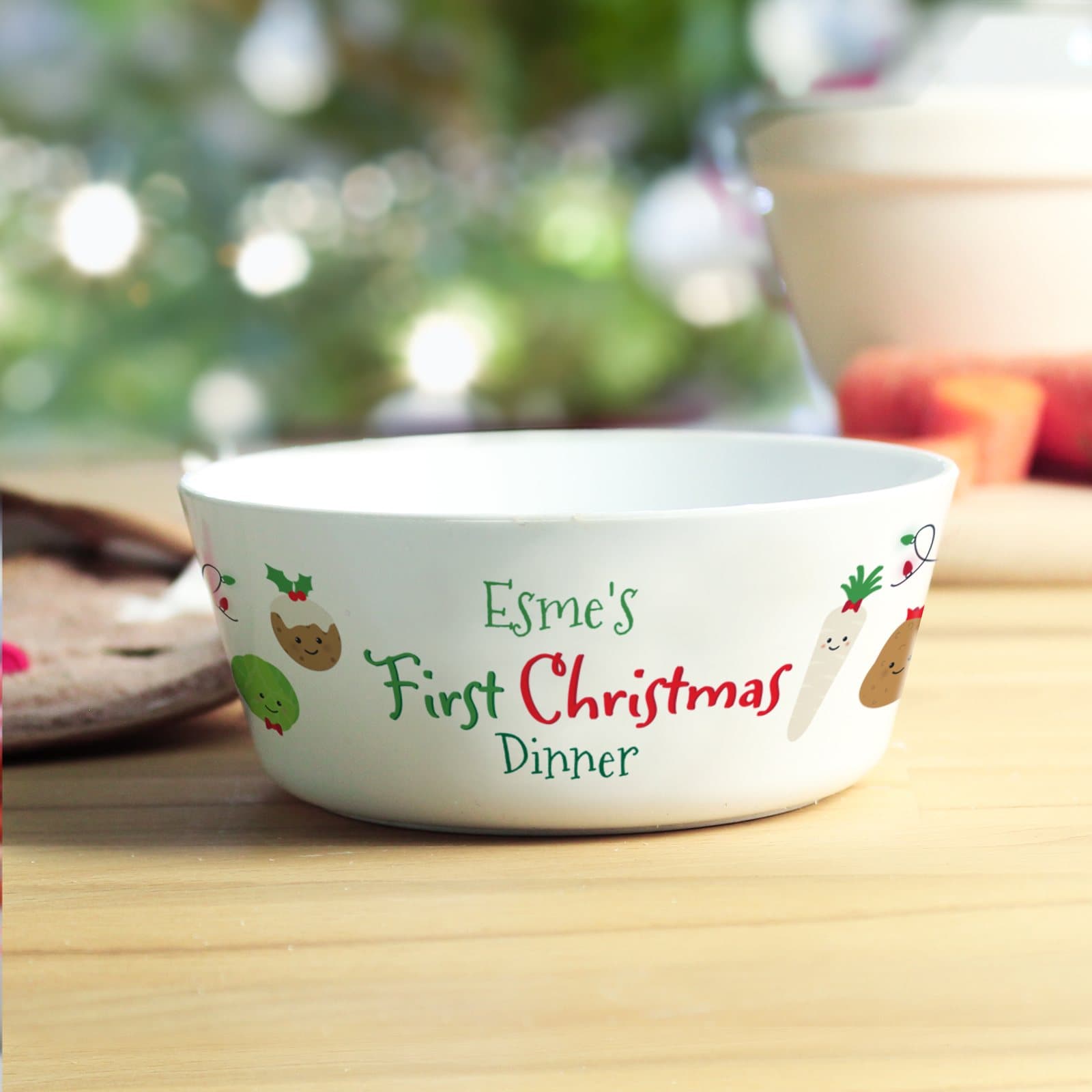 Plastic 1st Christmas dinner bowl