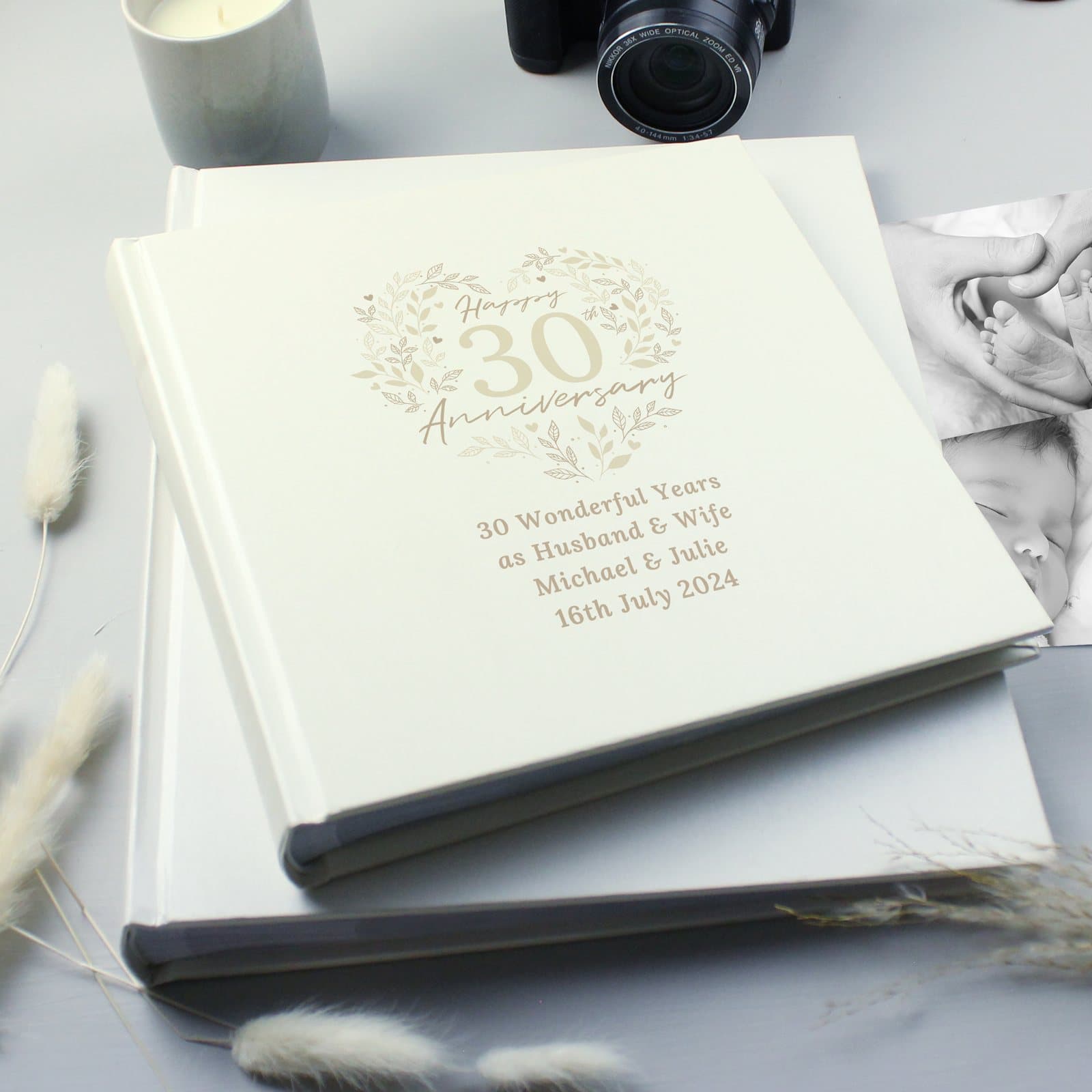 Square personalised 30th Anniversary photo album