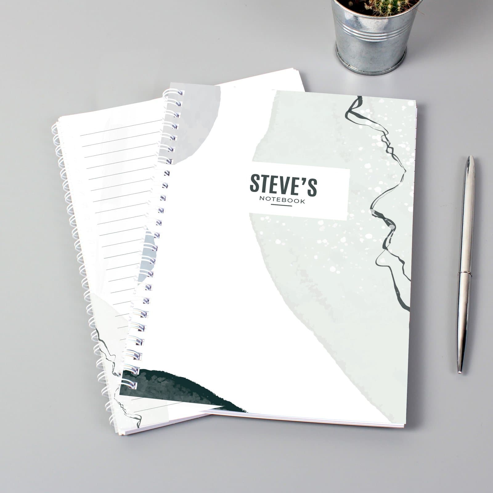 Personalised abstract A5 softback notebook with a name