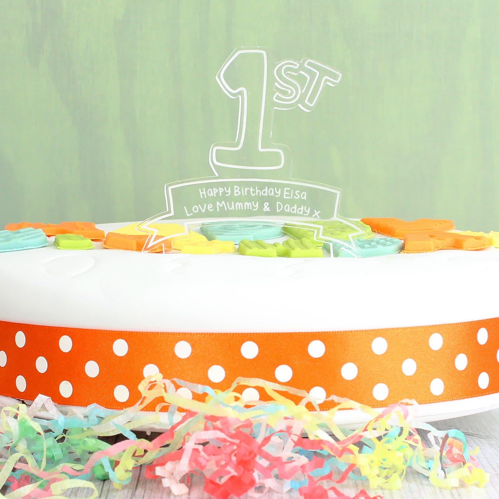 Acrylic 1st celebration cake topper