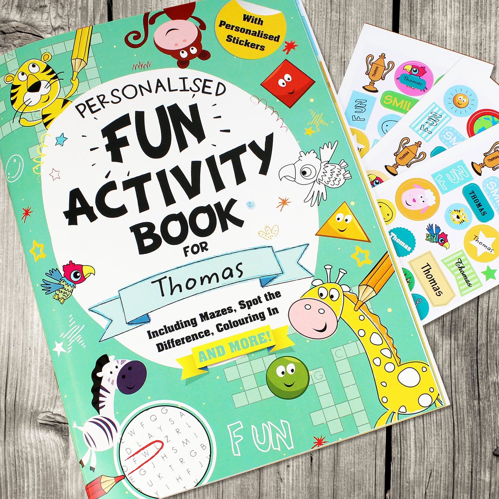 Personalised activity book with stickers
