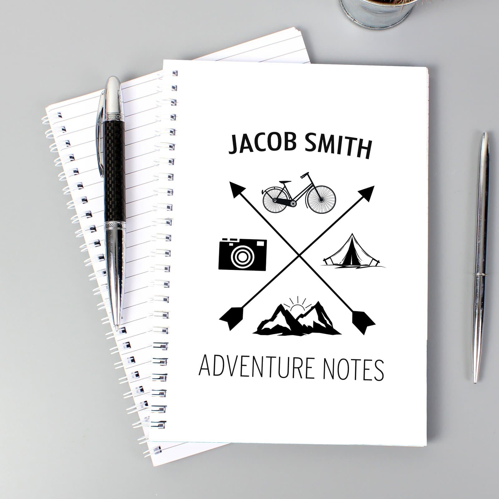 Personalised adventure A5 hardback notebook