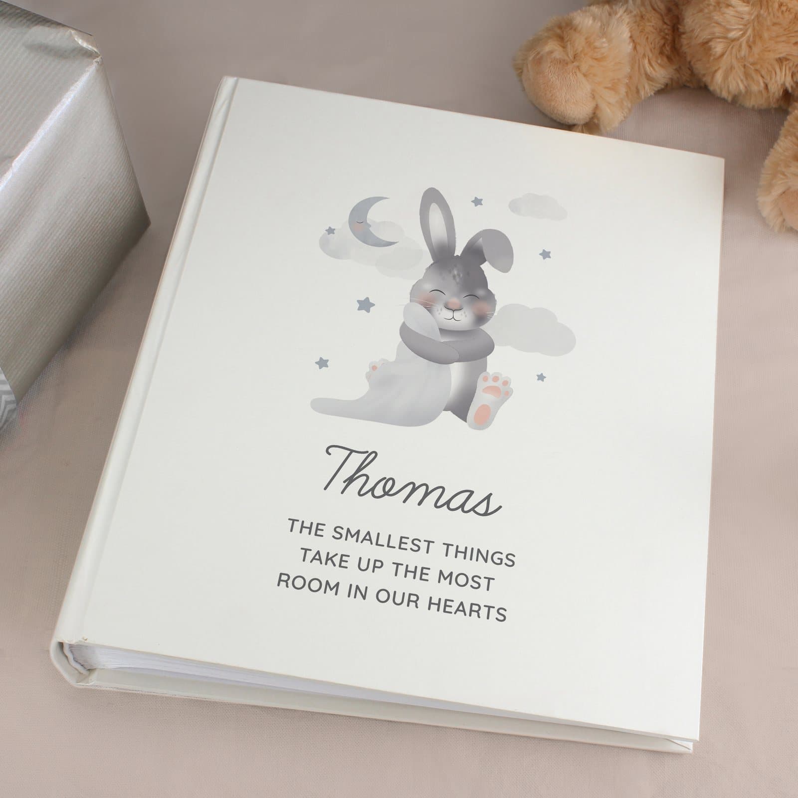 Personalised square baby bunny photo album