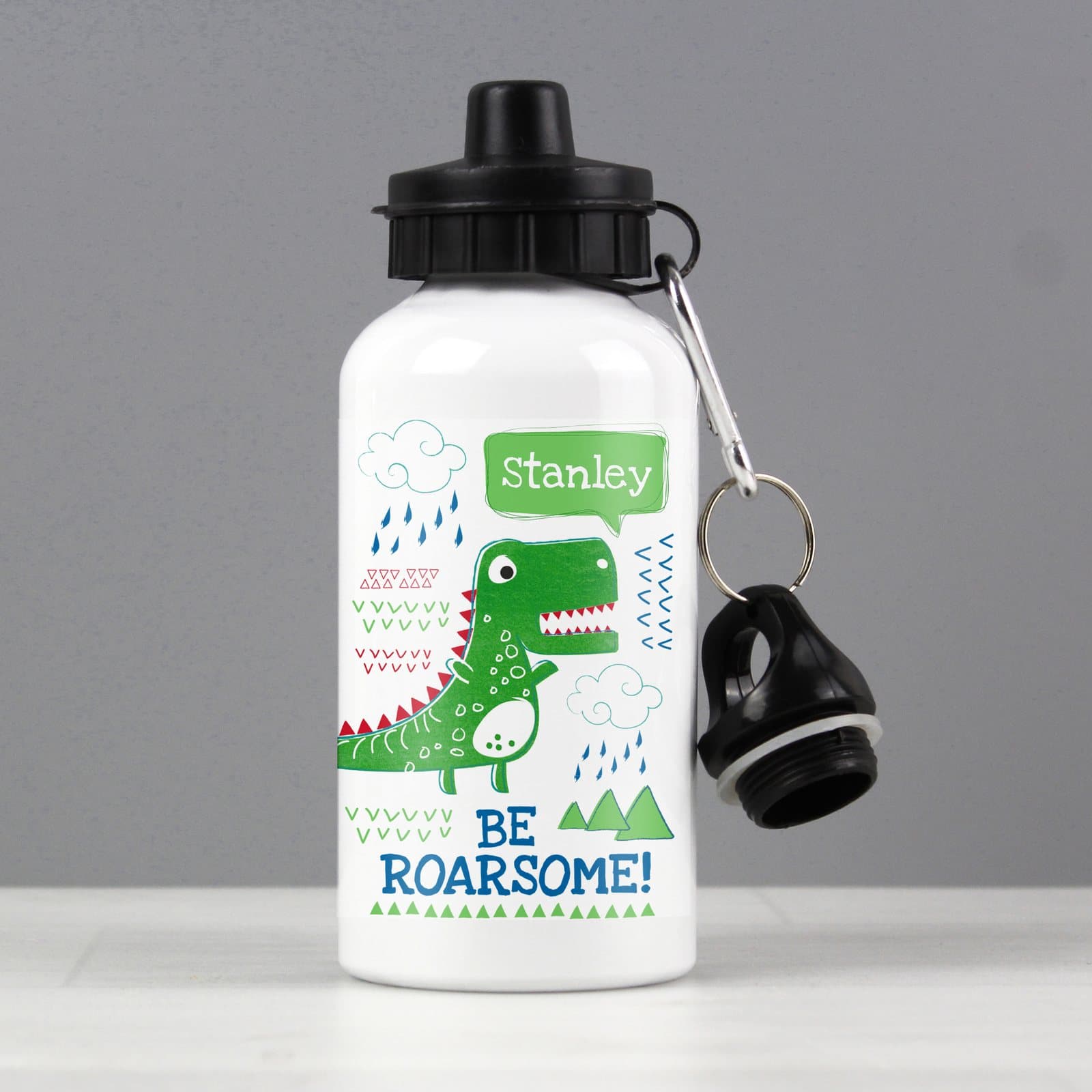 Personalised Be Roarsome dinosaur drinks bottle