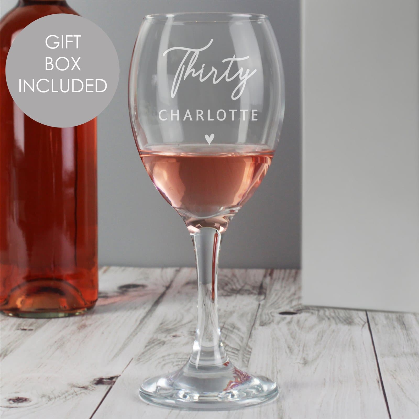 Personalised big age wine glass
