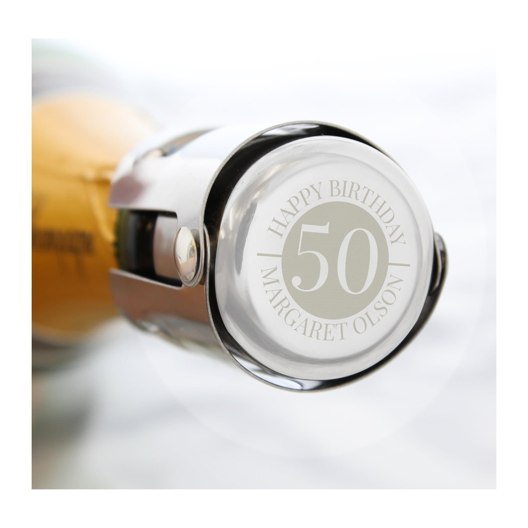 Stainless steel bottle stopper with a big number
