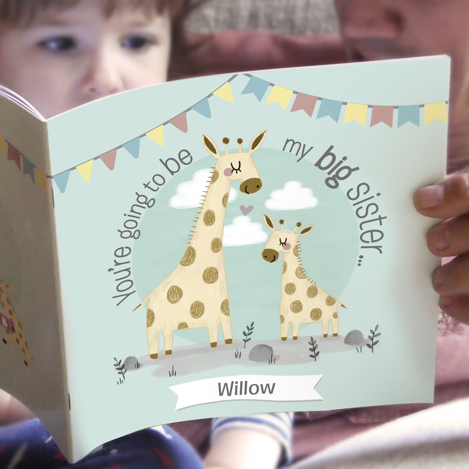 Personalised big sister story book about a new sibling