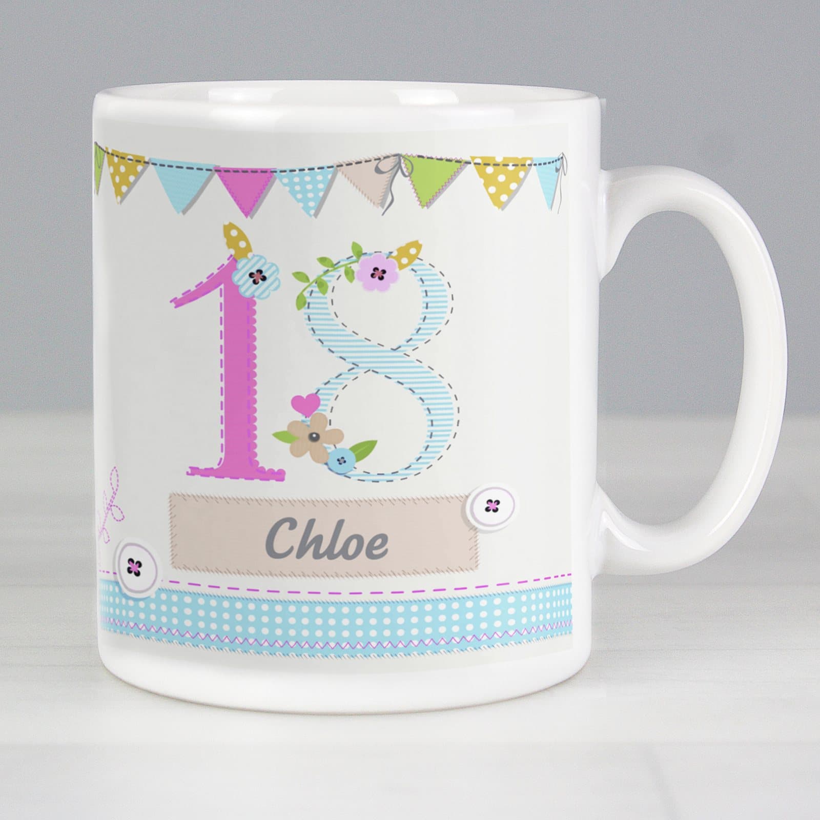 Personalised Birthday Craft ceramic mug with age and name