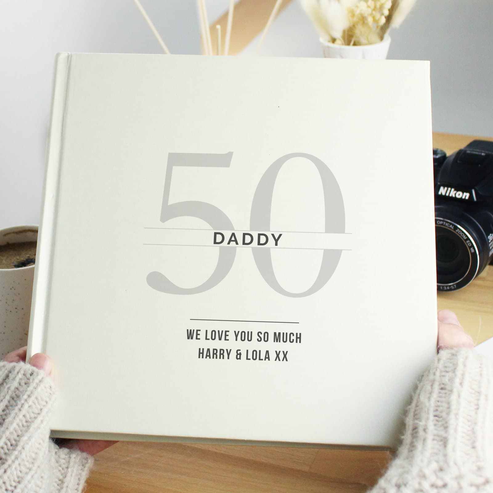 Personalised modern square birthday photo album