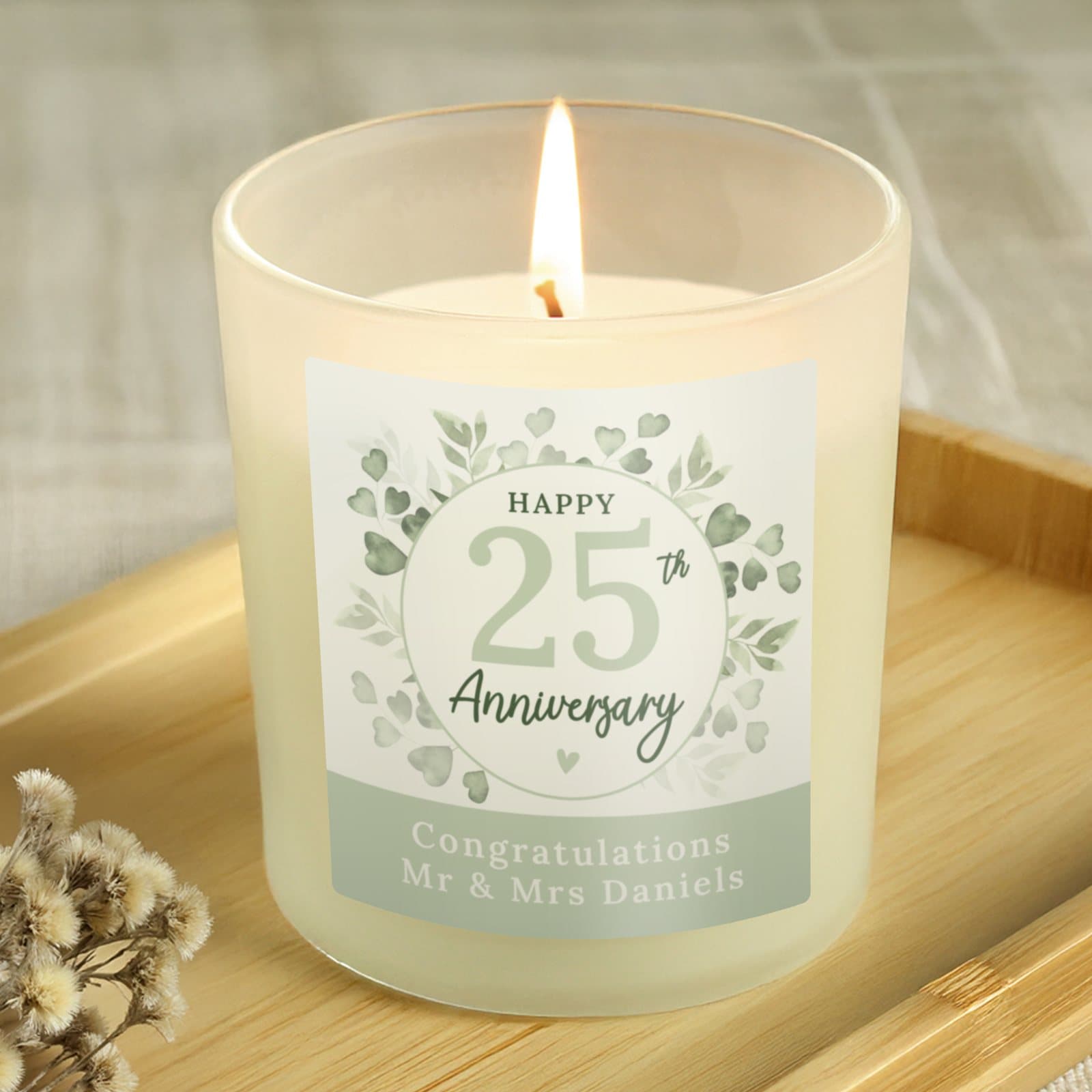 Personalised anniversary vanilla jar candle