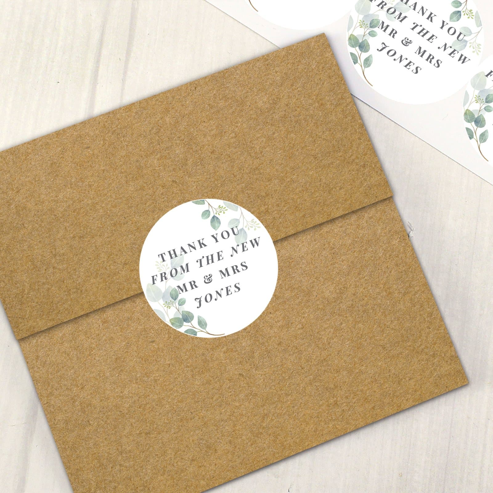 Set of personalised botanical stickers on four pages