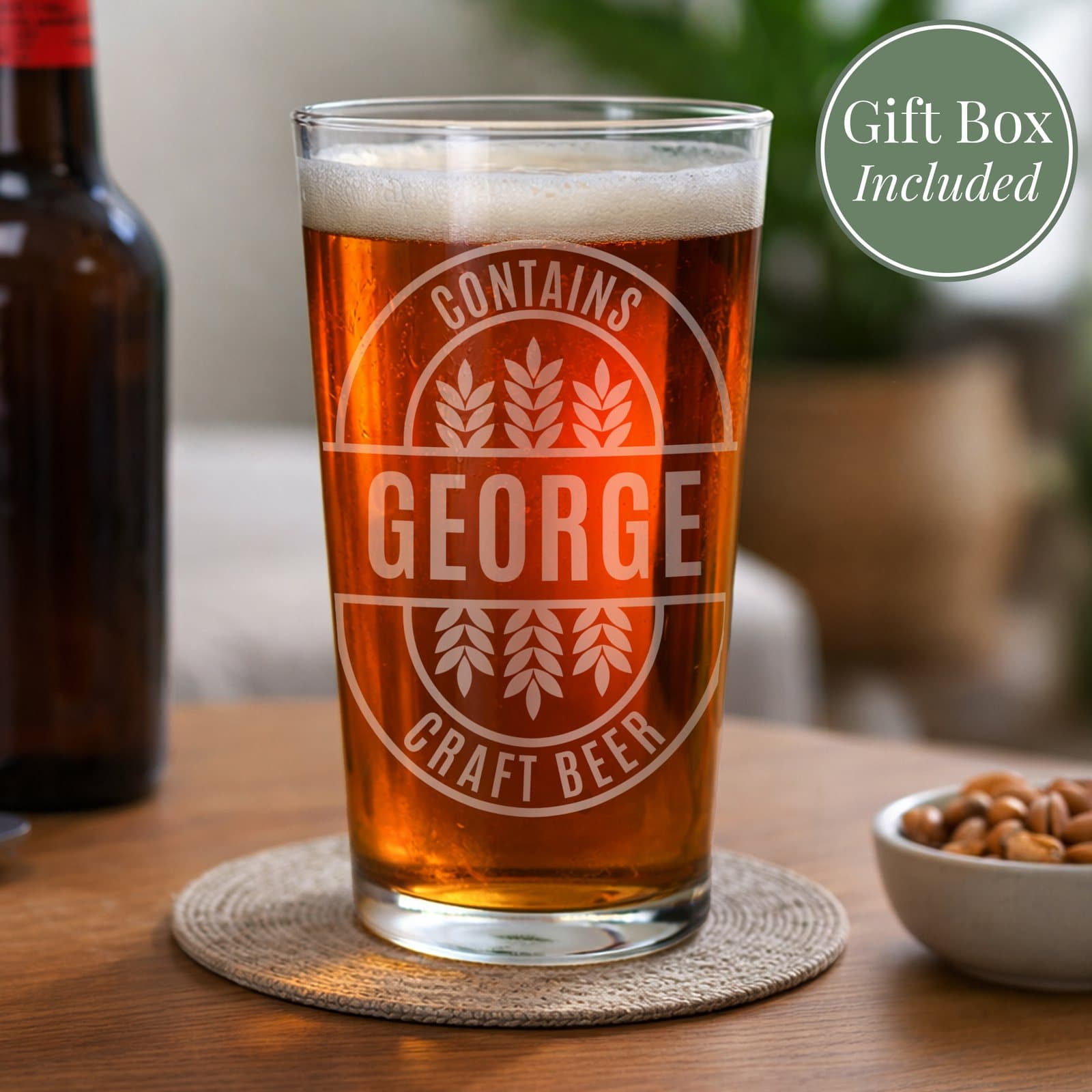 Personalised brewery style pint glass