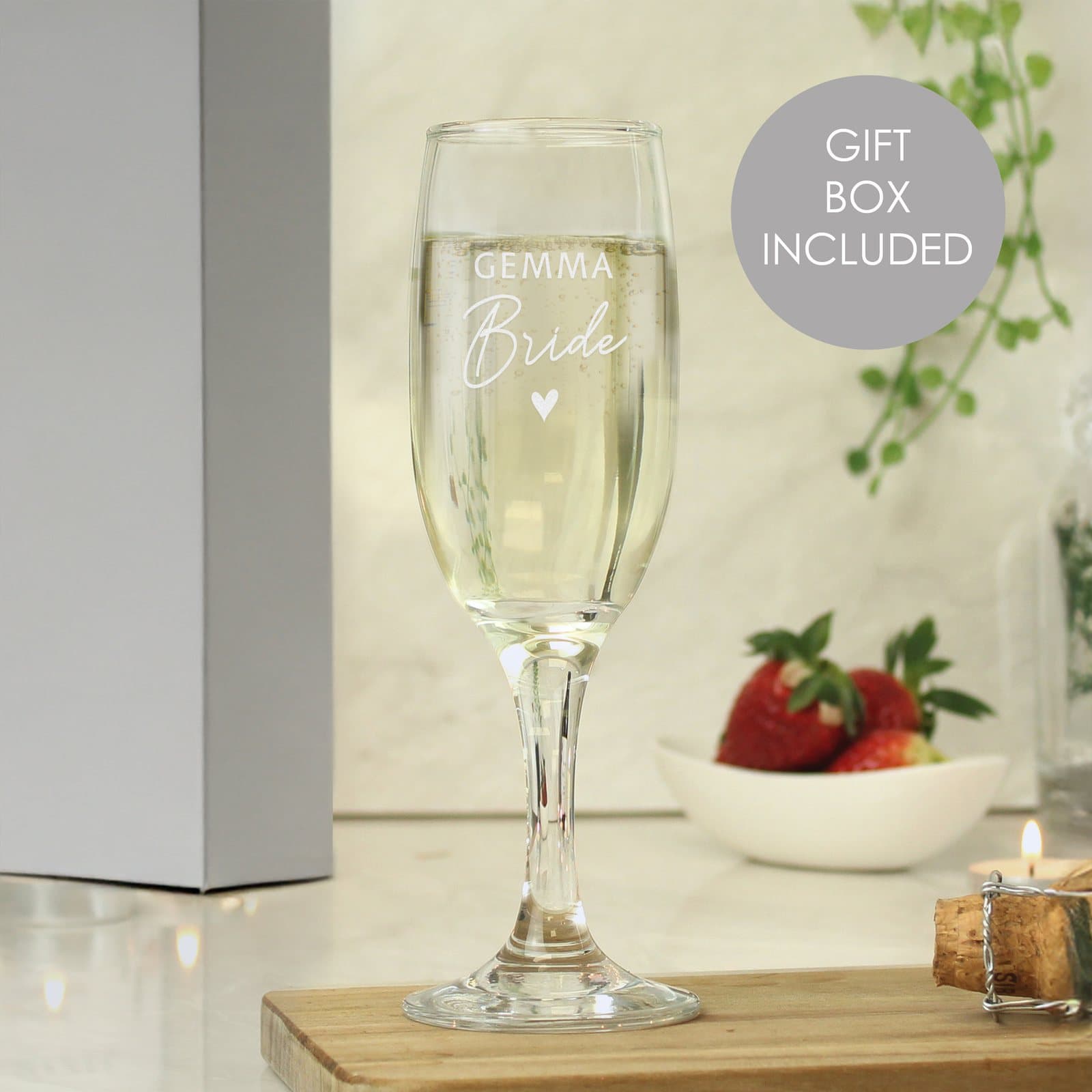 Personalised bride flute glass