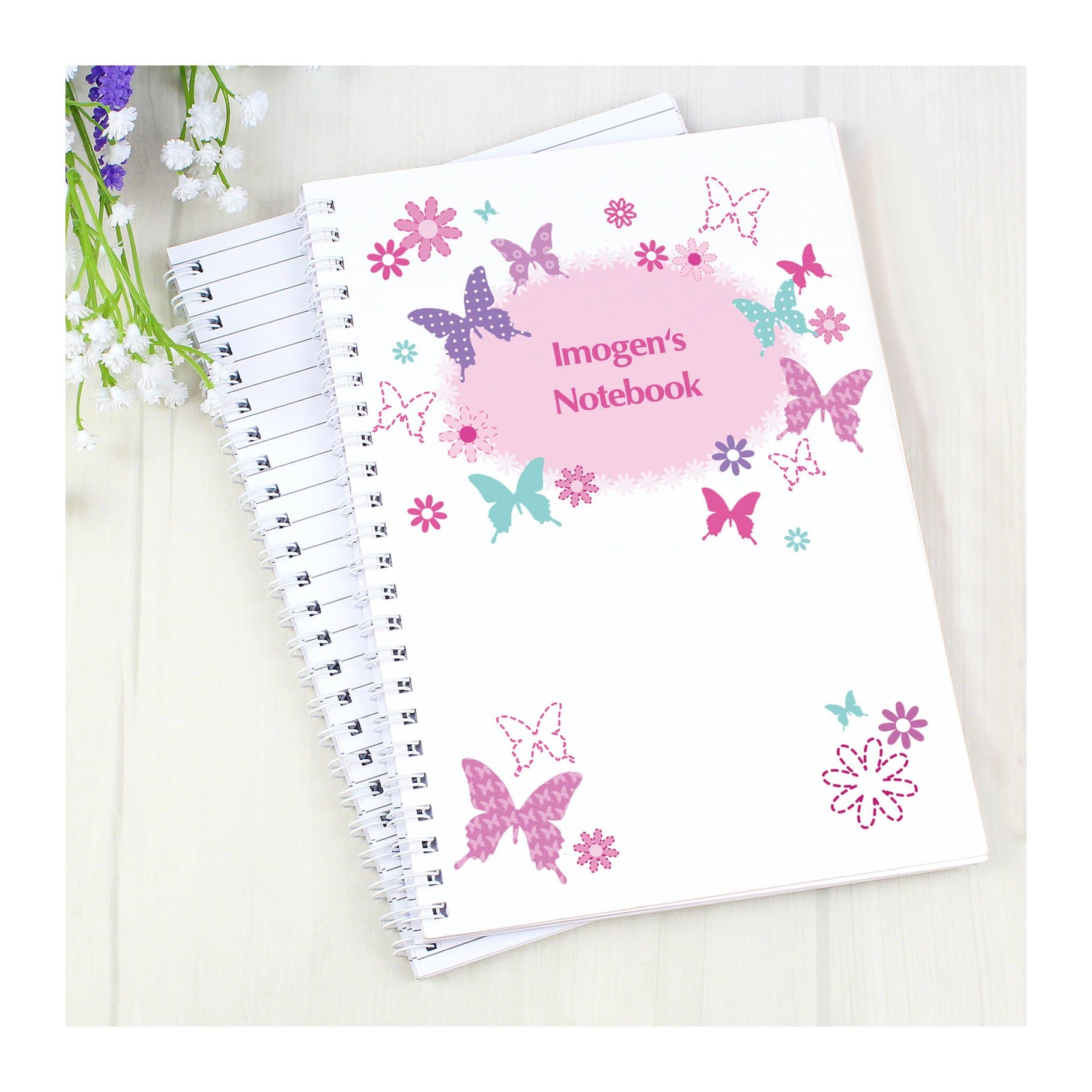 Personalised butterfly A5 notebook