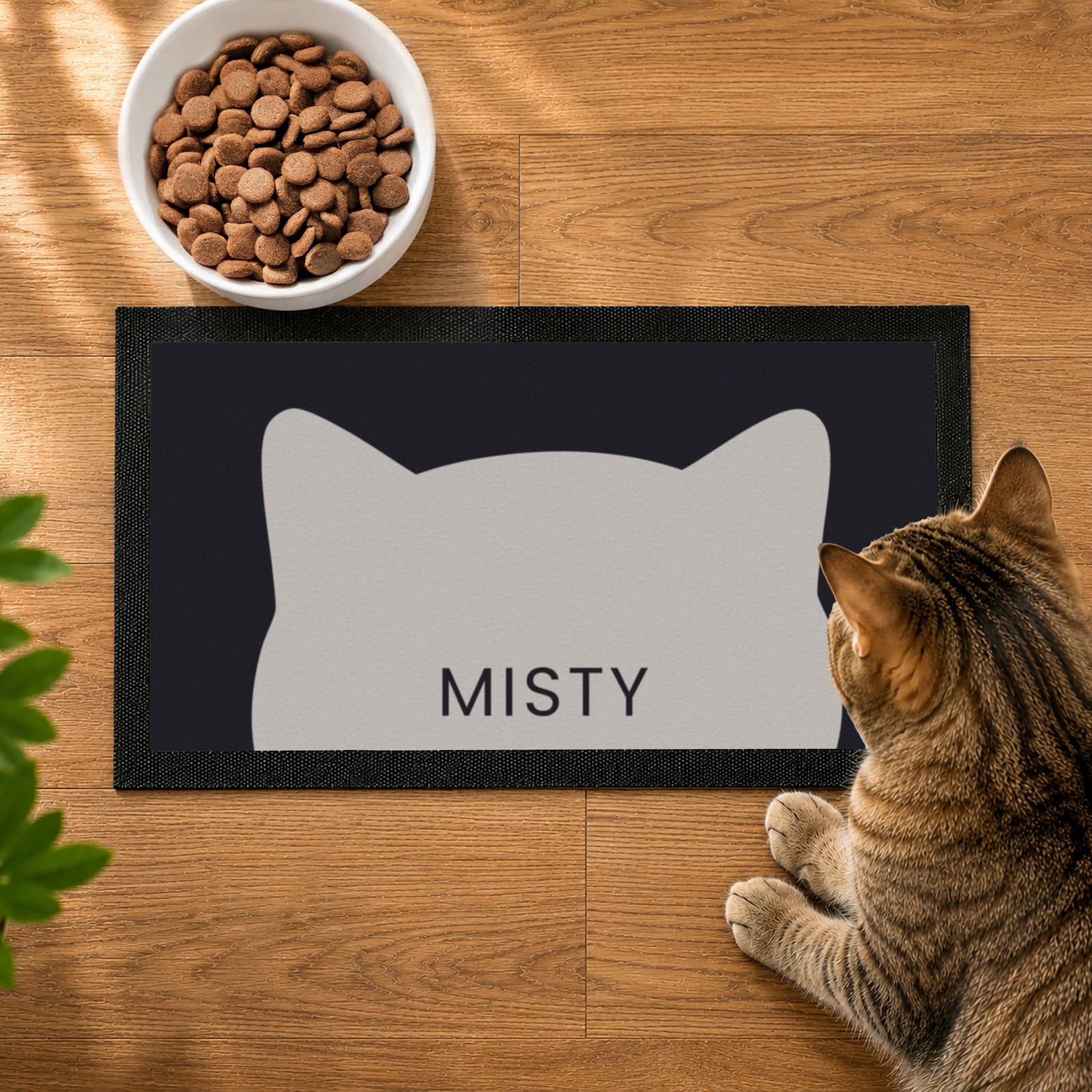 Cat bowl mat personalised with a name