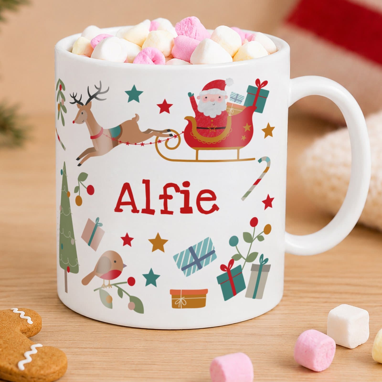 Plastic Christmas mug with a festive characters design