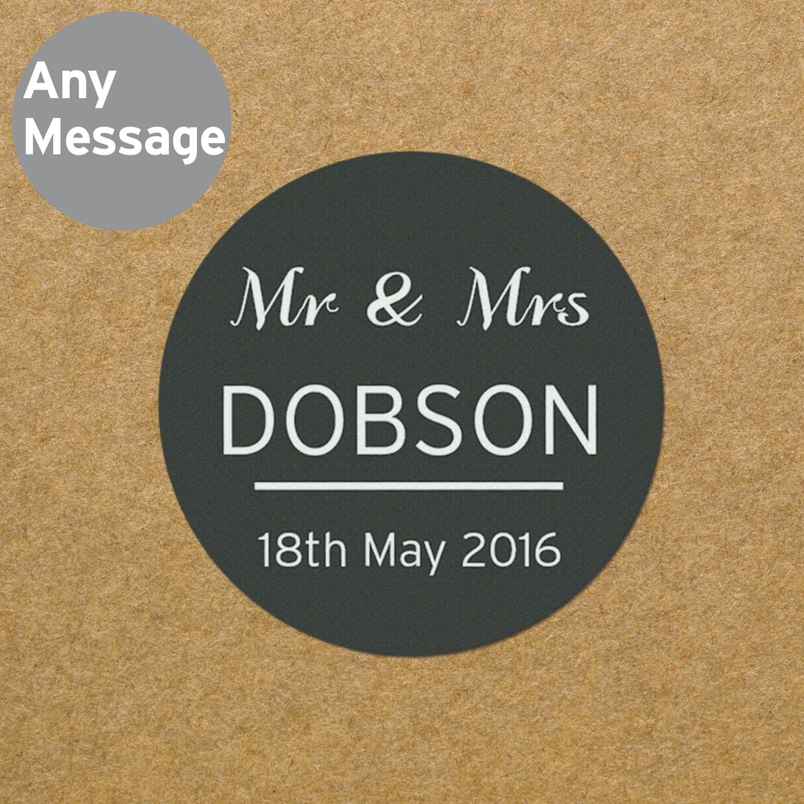 Personalised classic round stickers on a sheet