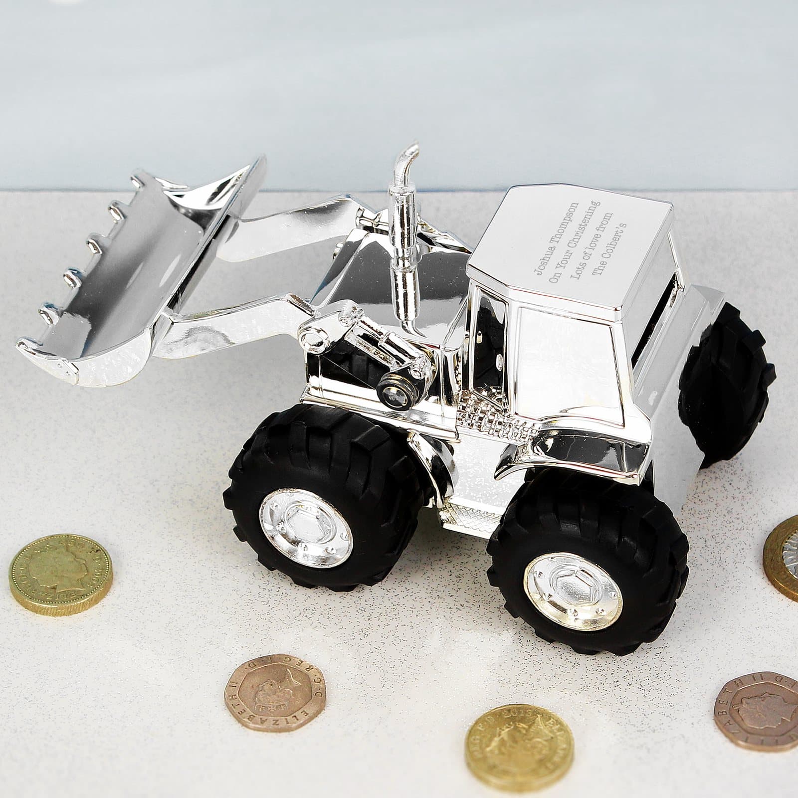 Silver plated digger money box