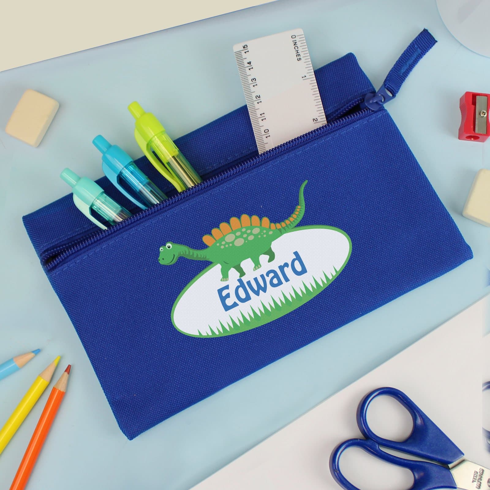 Personalised dinosaur microfibre pencil case