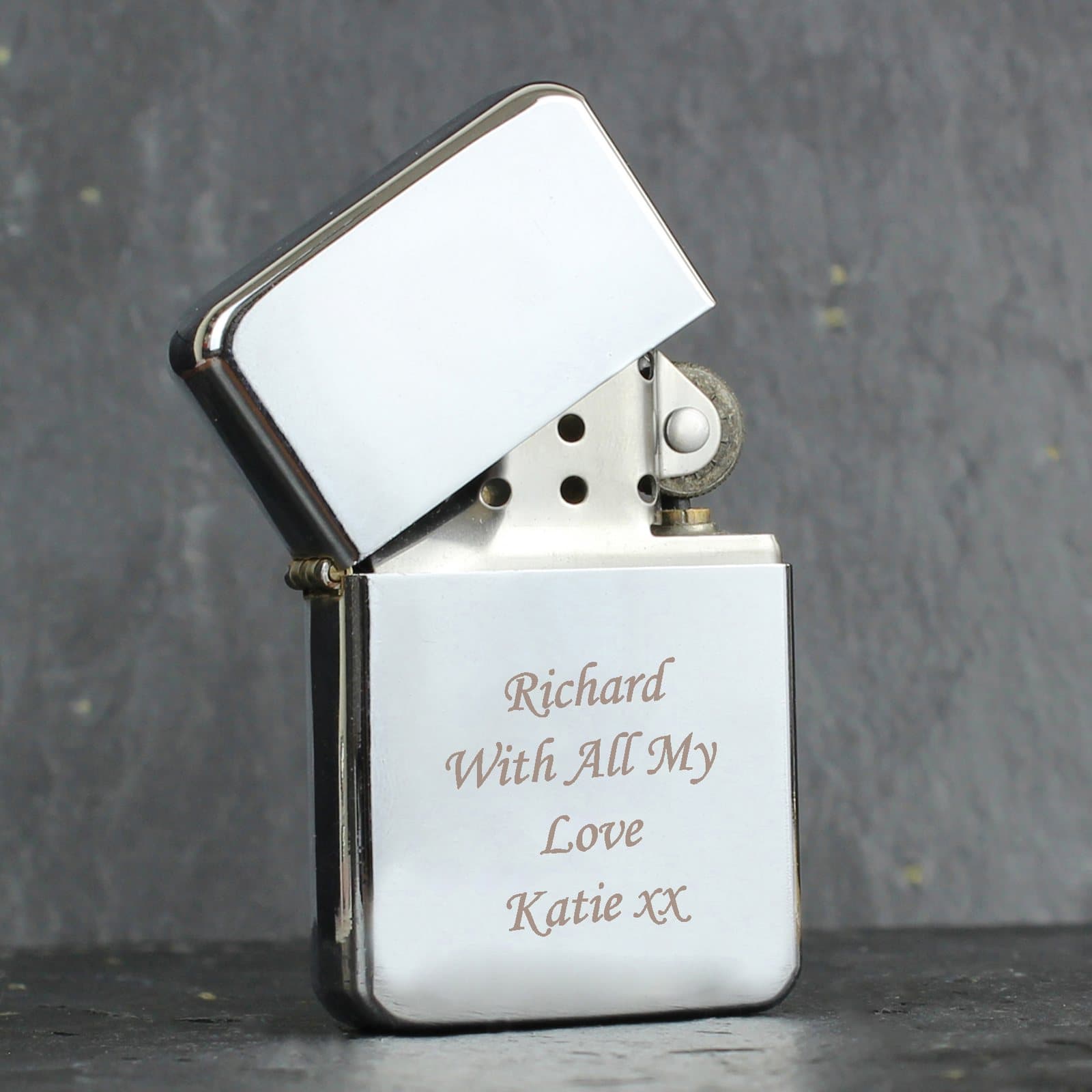 Personalised lighter in silver or black