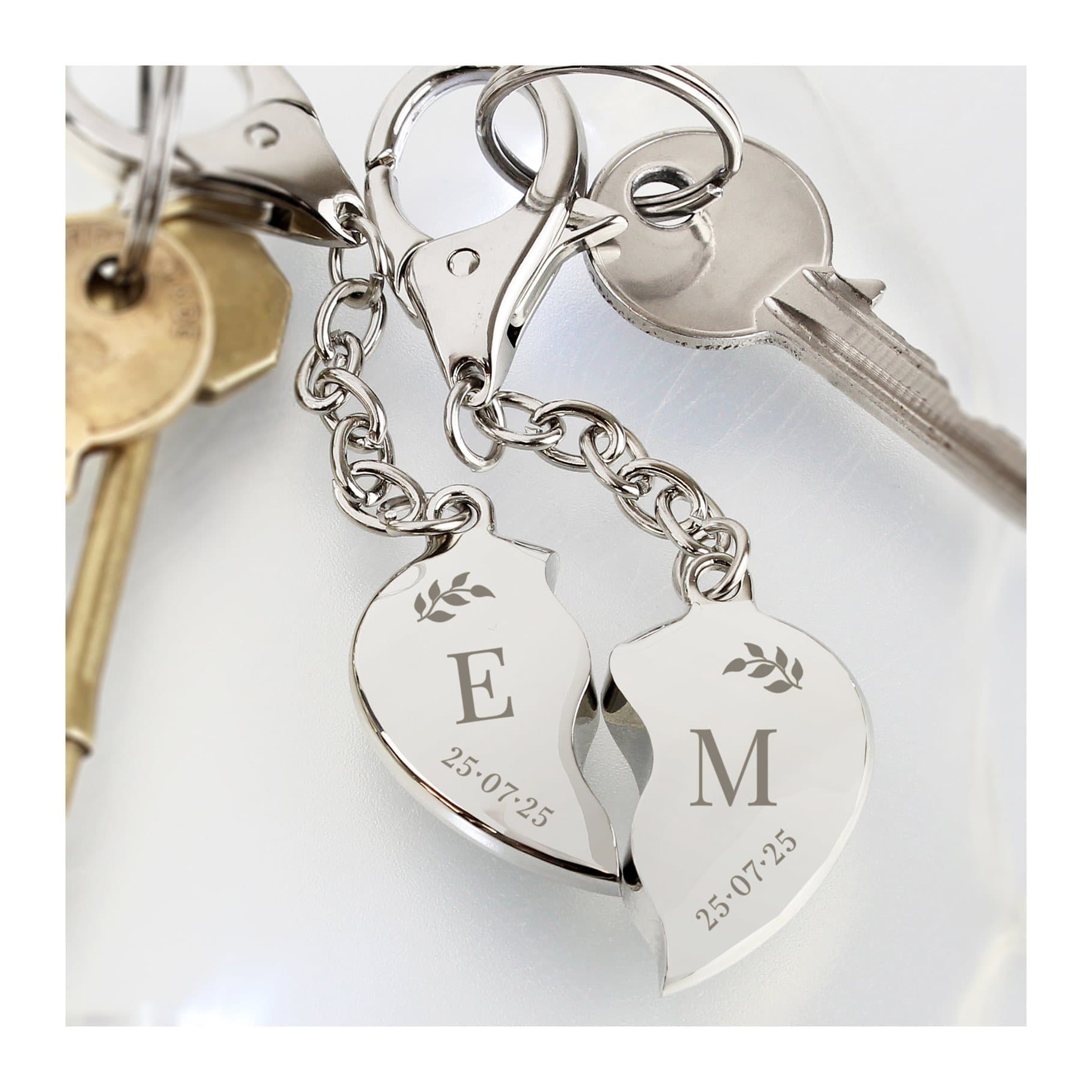 Two hearts keyring for a wedding