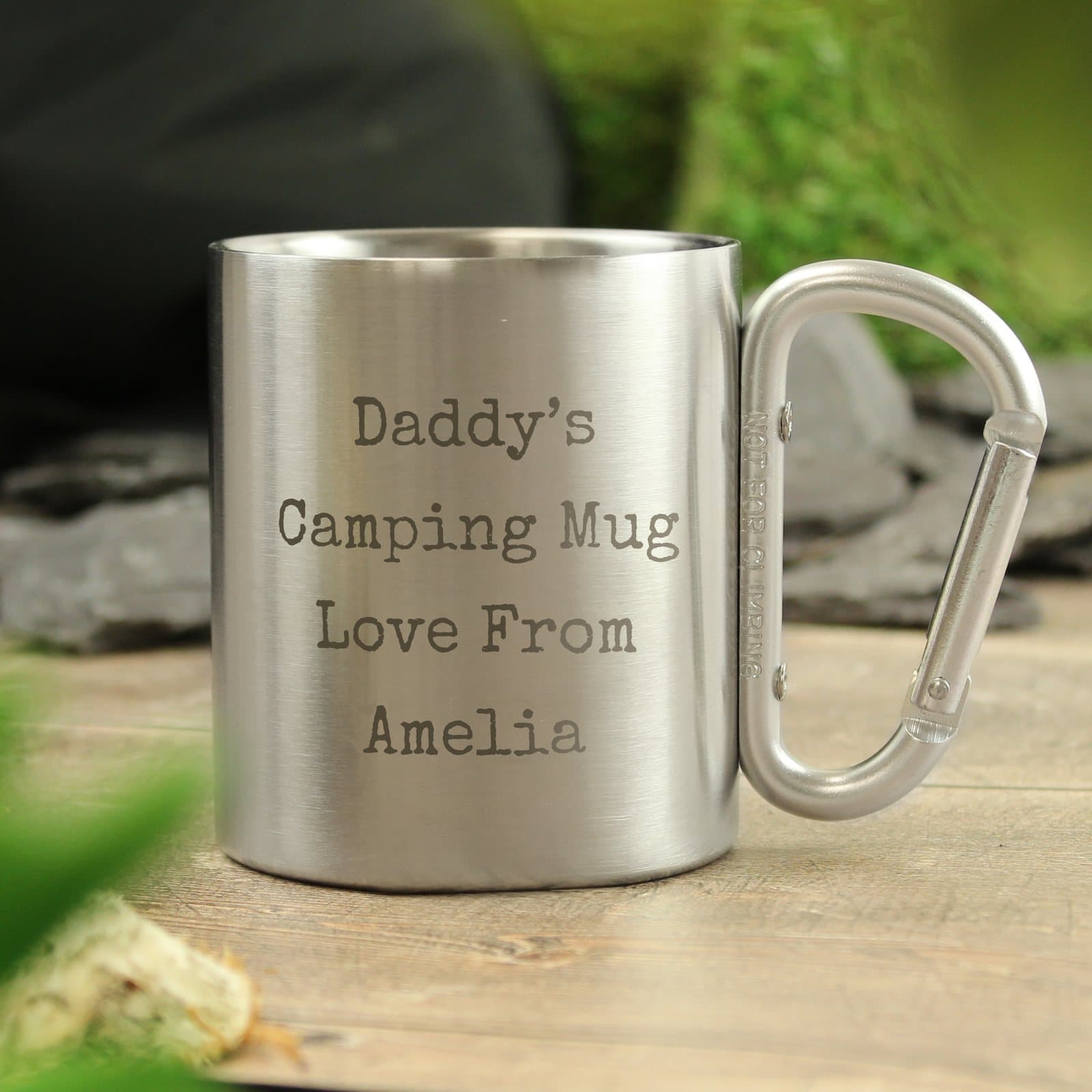 Personalised free text stainless steel metal mug