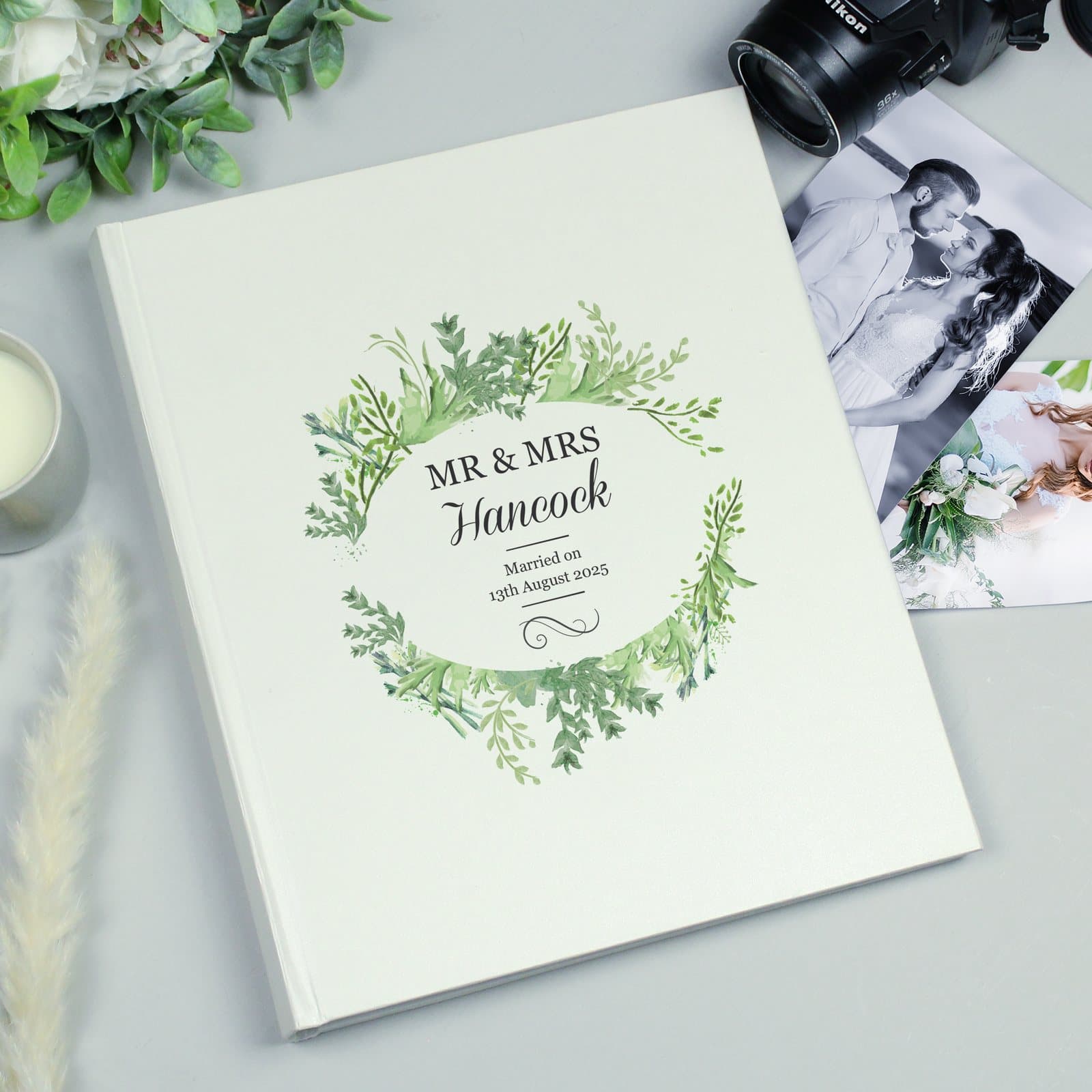 Personalised fresh botanical traditional photo album