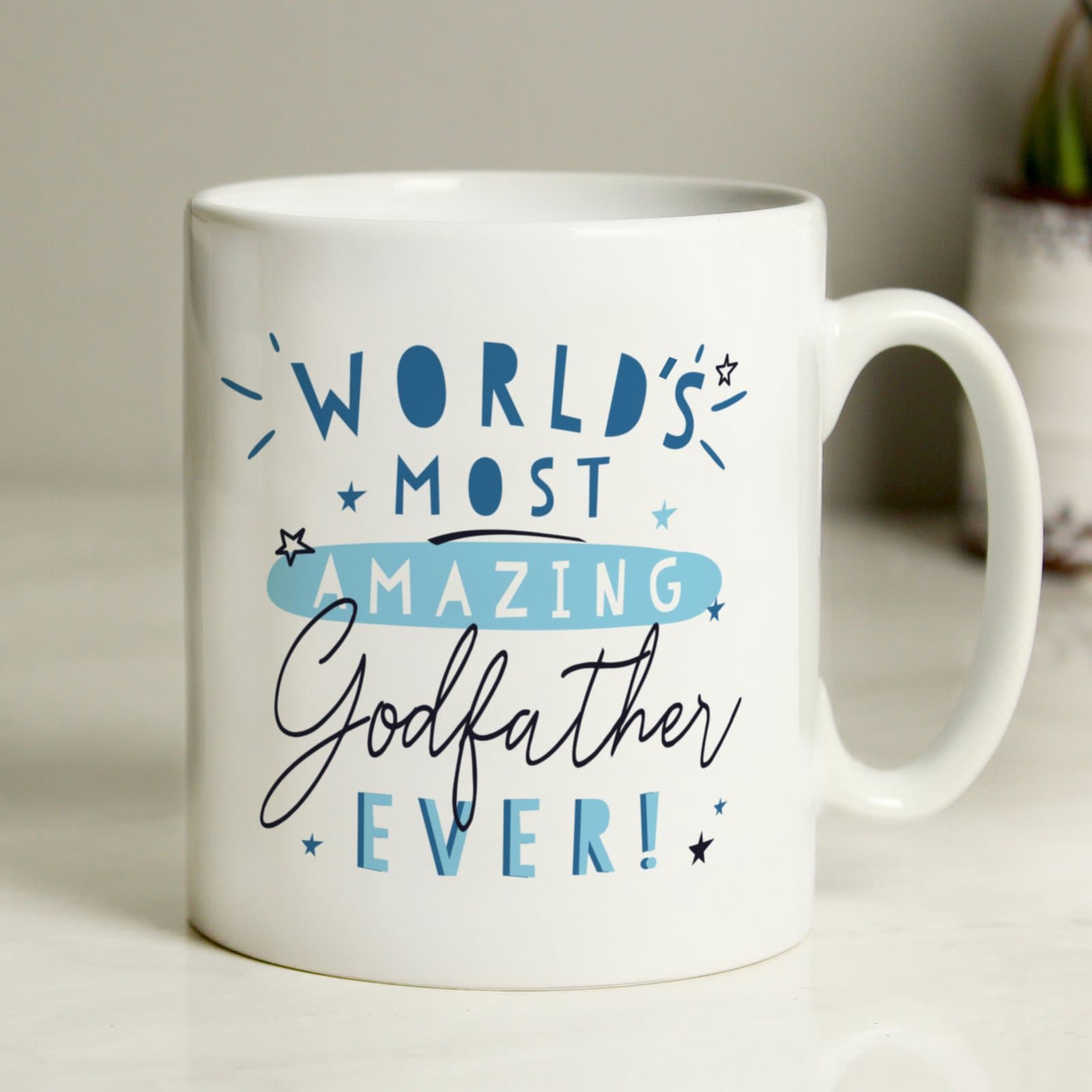 Ceramic godfather mug with fixed godfather wording