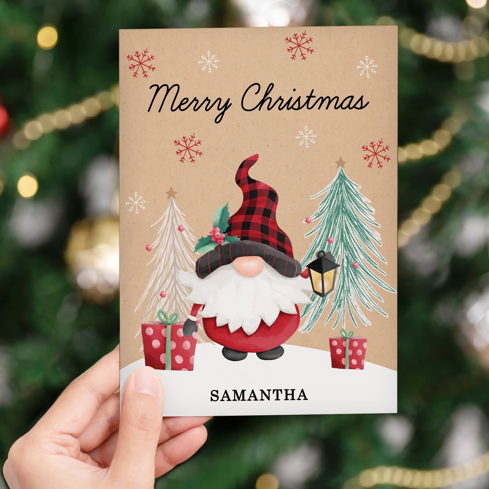 Personalised traditional Gonk Christmas card
