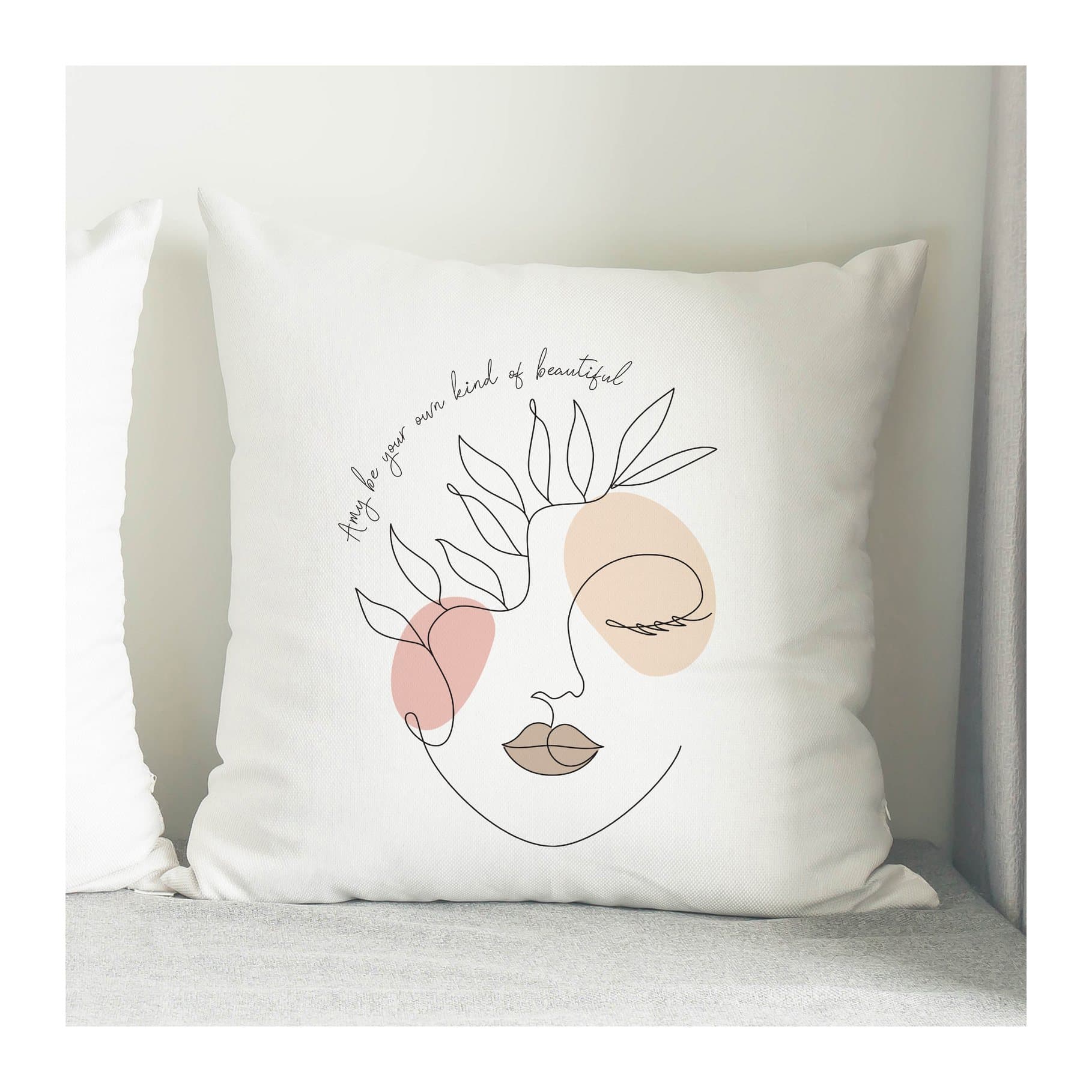 Grace line art cushion with a personalised message