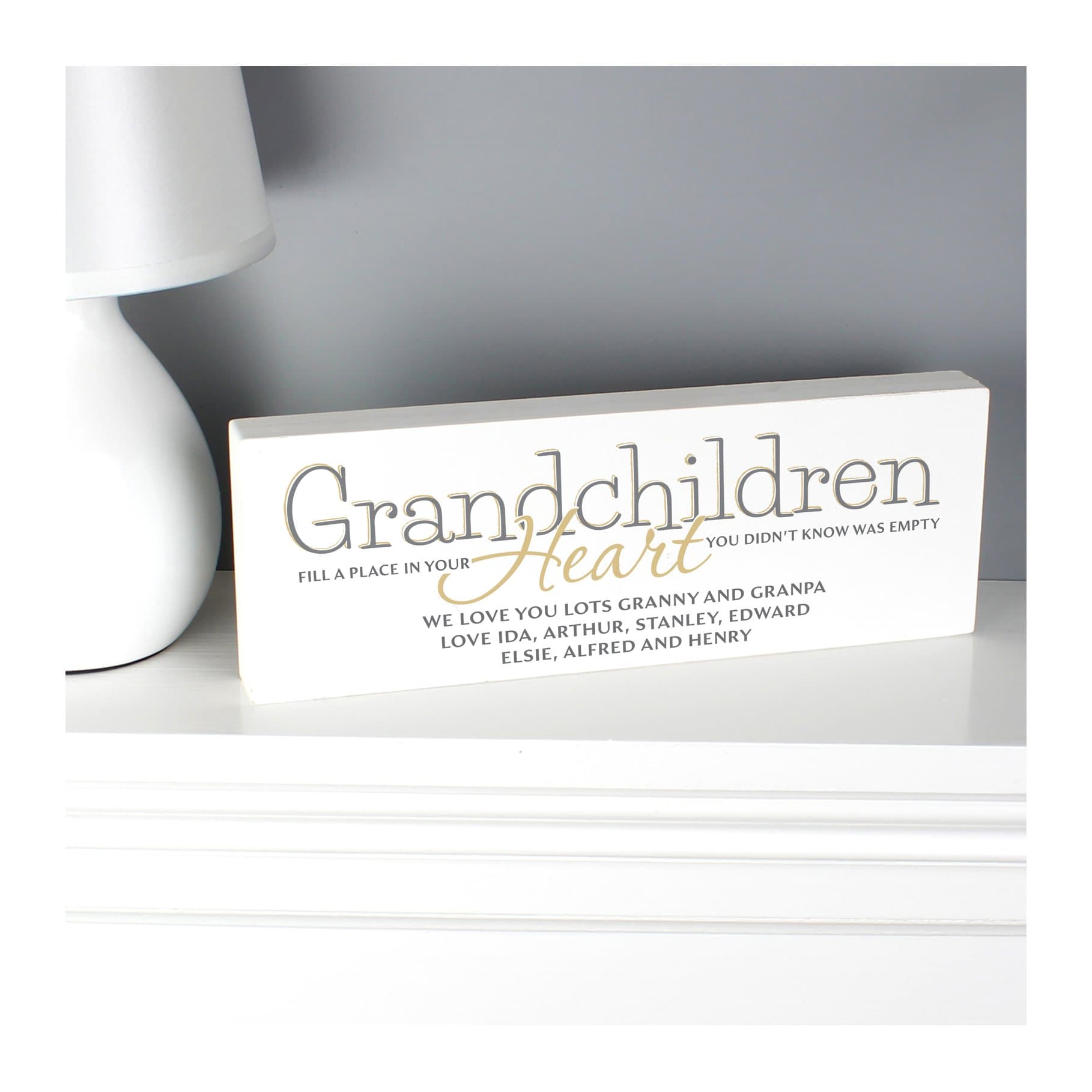 Solid wood mantel block sign for grandparents