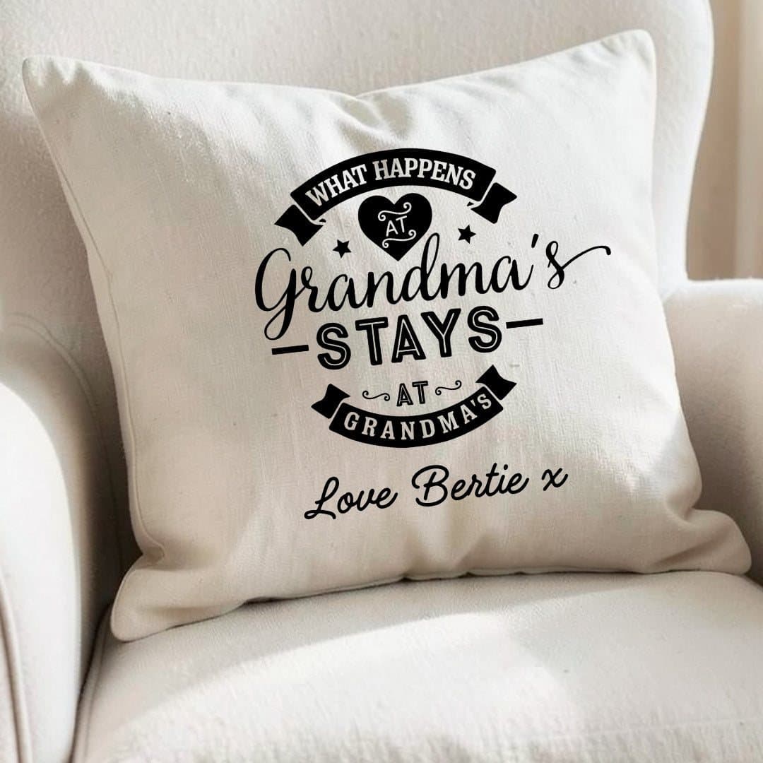 Grandma's House Funny design cushion with a personalised message