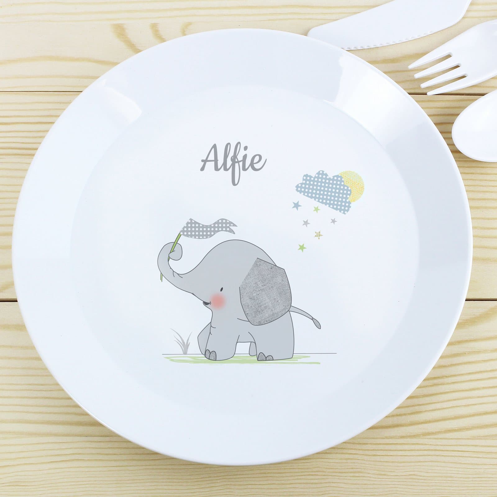 Hessian elephant design plastic plate