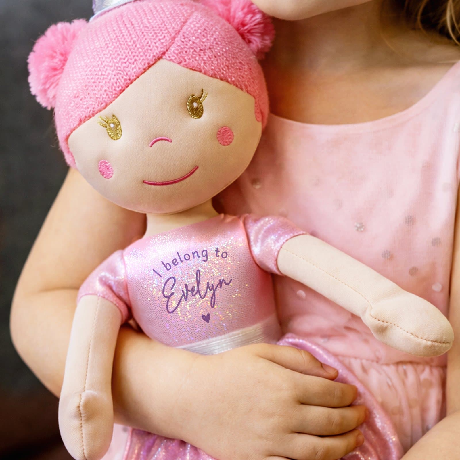Princess rag doll in a ballerina outfit that can be personalised with a name