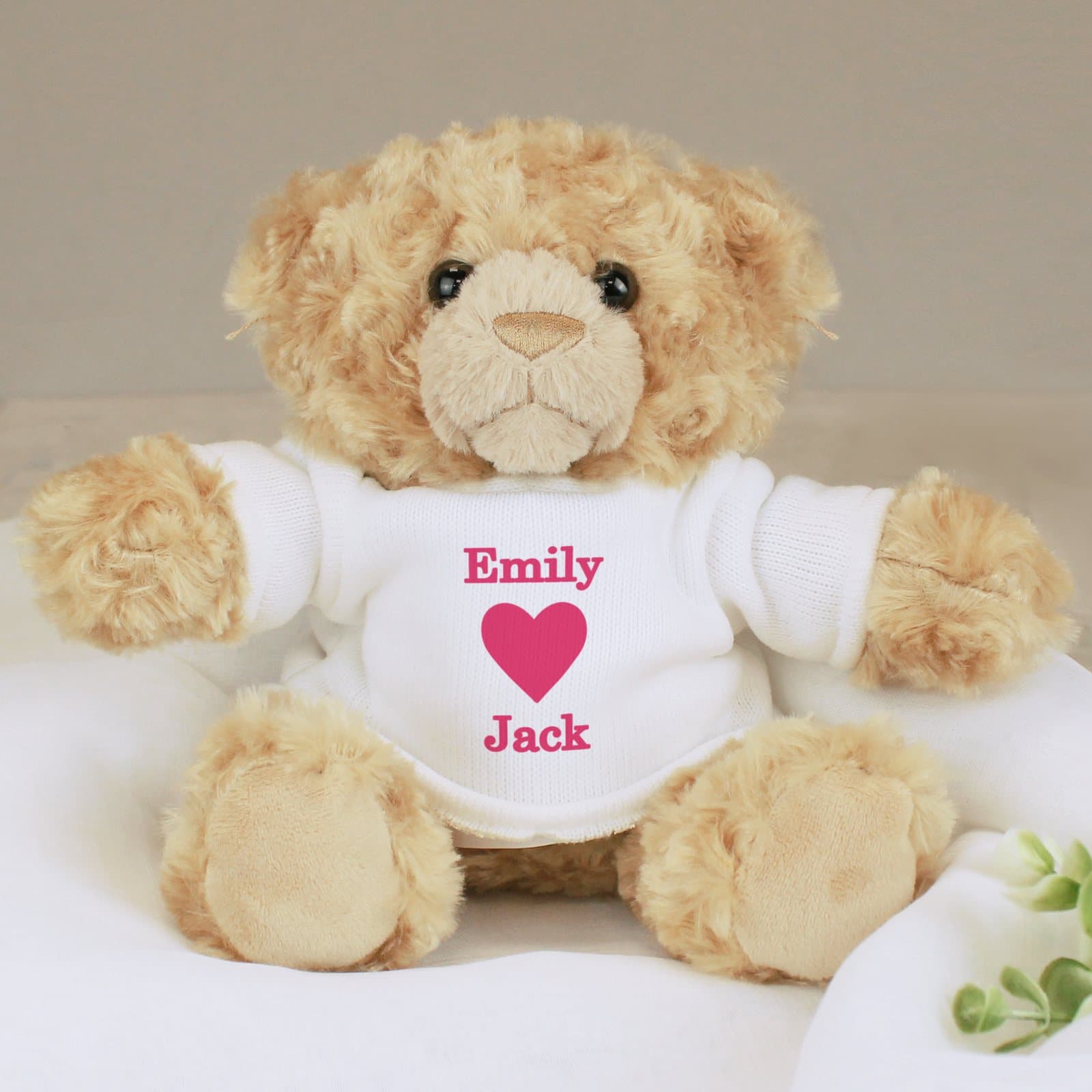 Plush love heart teddy bear with a heart