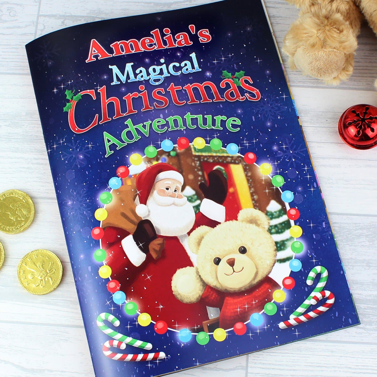 Personalised Magical Christmas Adventure story book with Santa's grotto theme