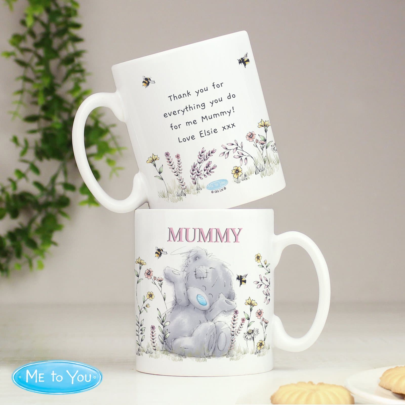 Personalised Me to You ceramic mug with wild flowers and bees