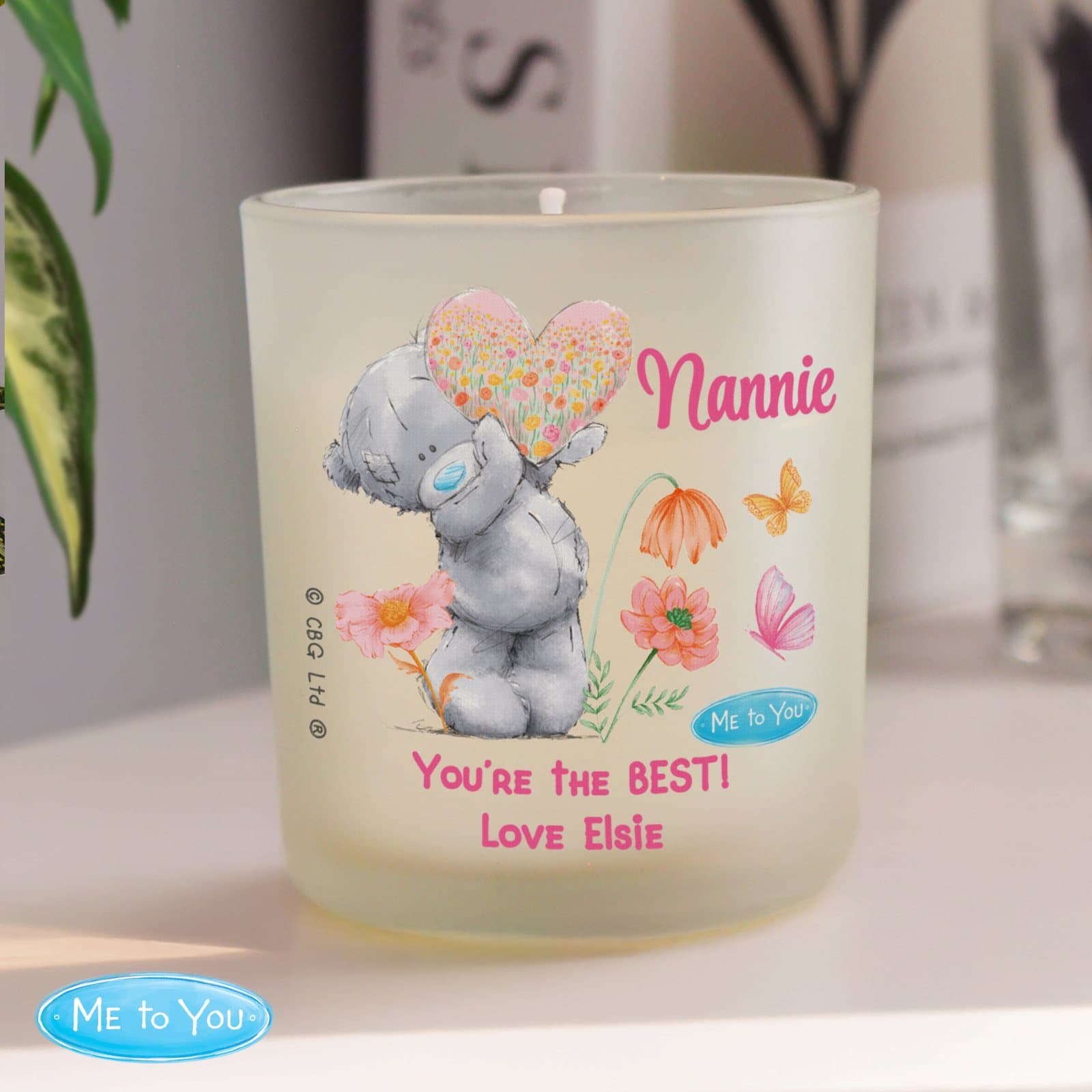 Me to You flowery jar candle with Tatty Teddy floral design