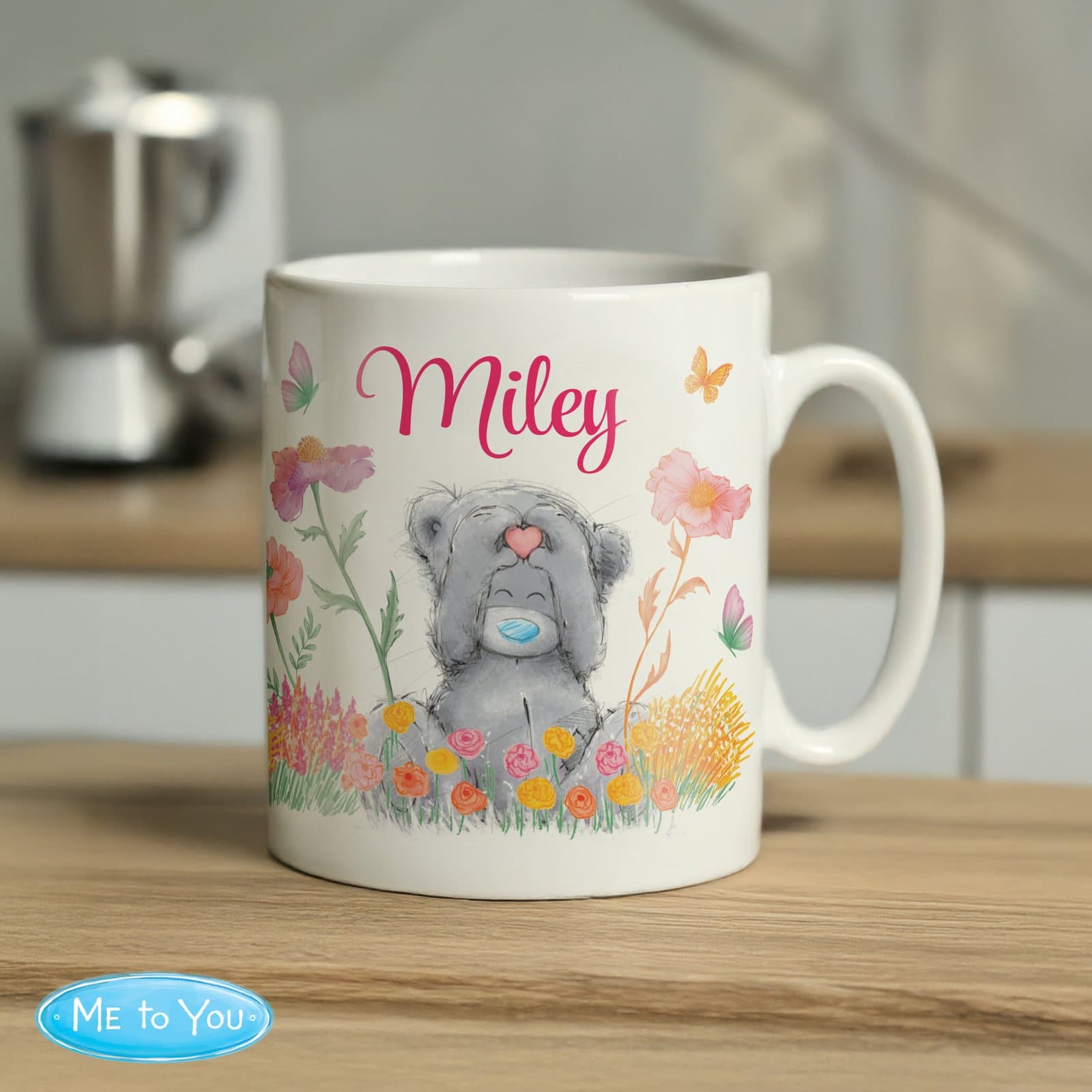 Personalised Me to You ceramic mug with a Tatty Teddy floral design