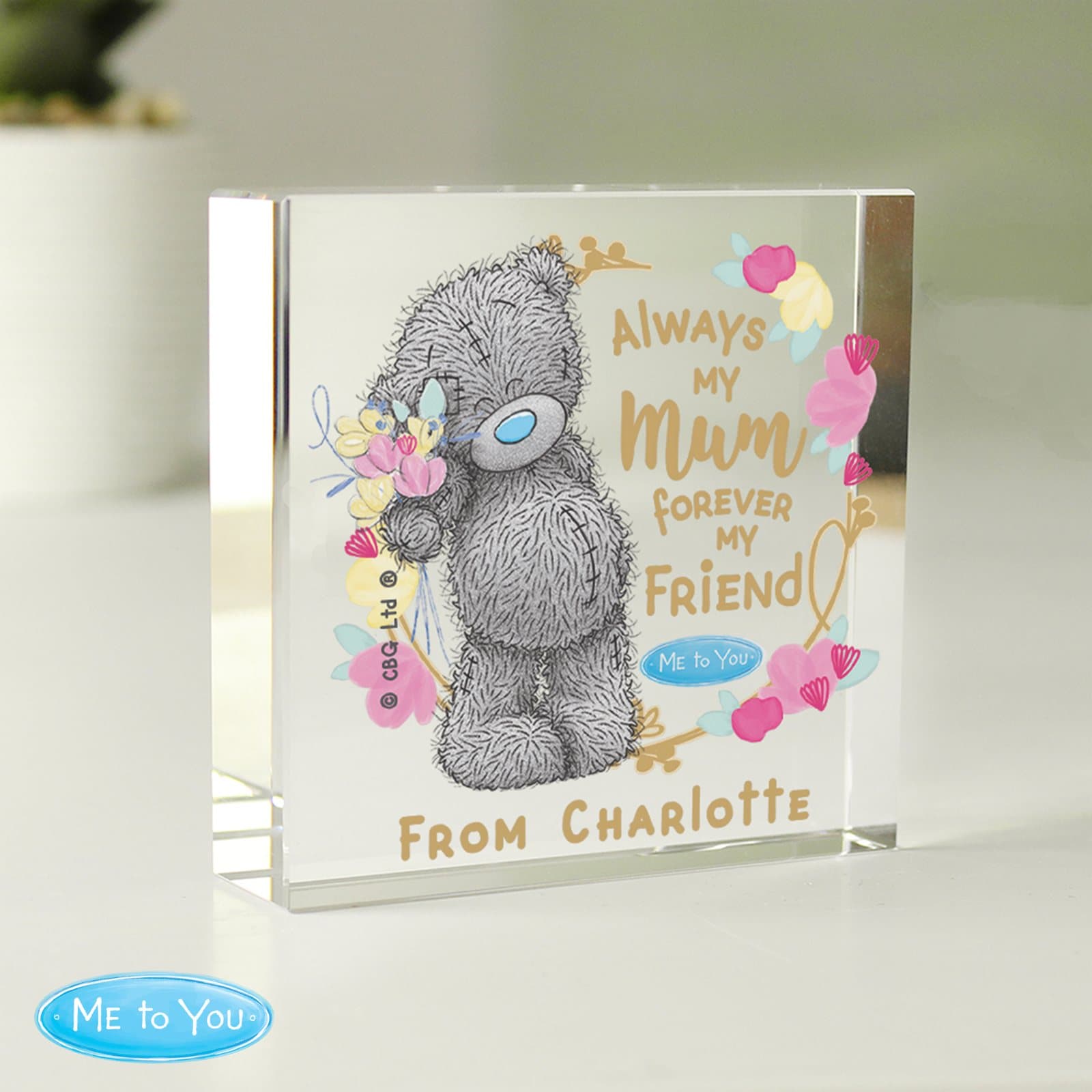 Personalised Me To You Forever My Friend crystal token