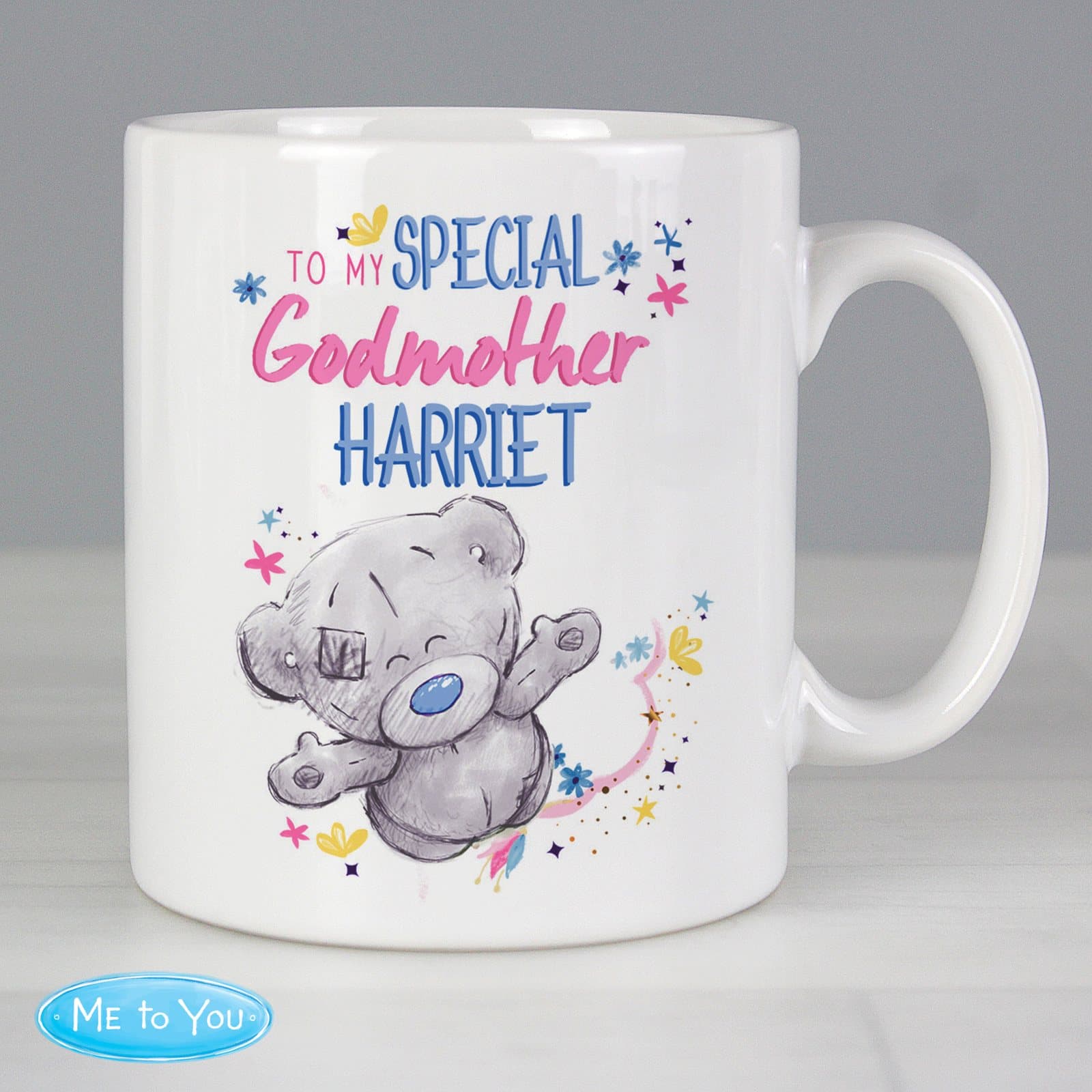 Personalised Me To You Godmother ceramic mug with a name on the front