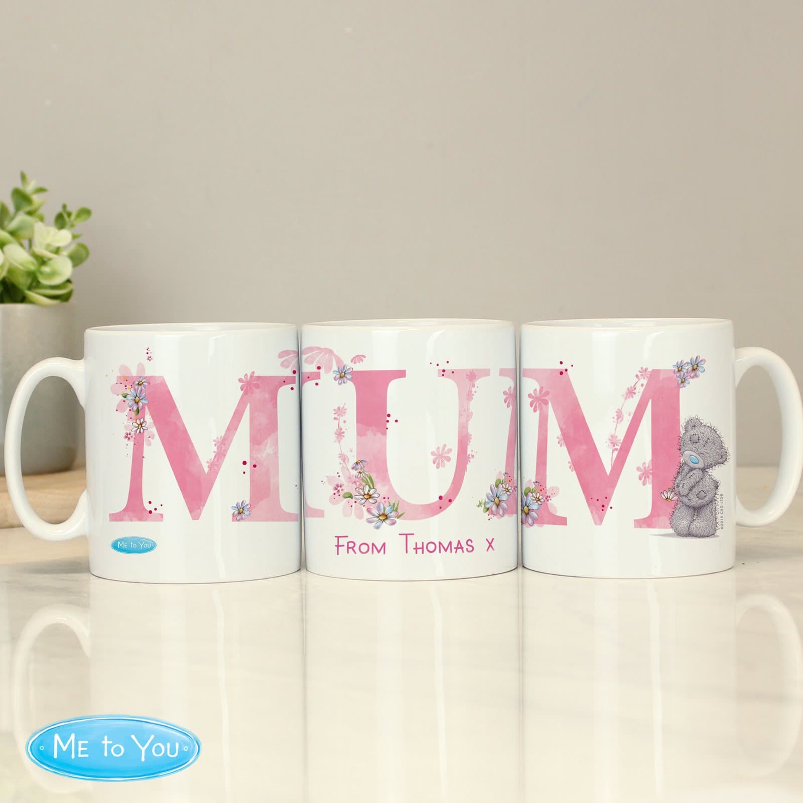 Personalised Me To You Mum ceramic mug with large MUM letters