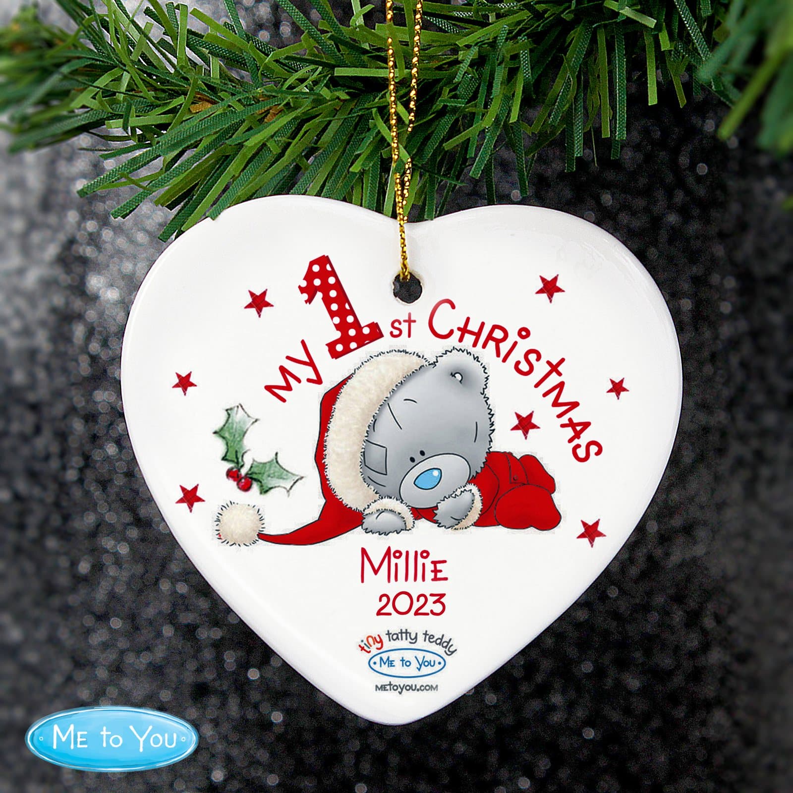 Me to You My 1st Christmas ceramic heart decoration