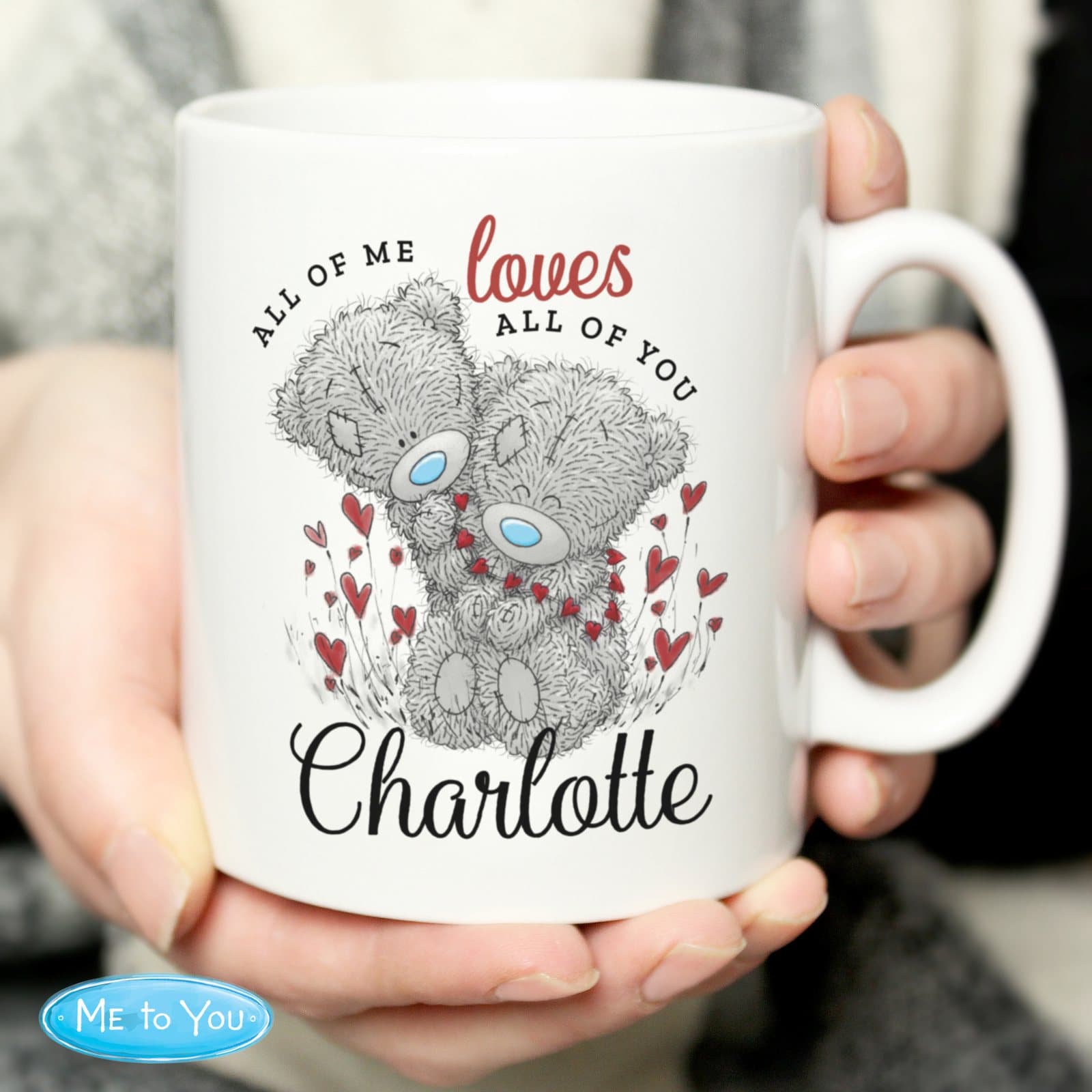 Personalised Me To You Valentine ceramic mug with a name on the front